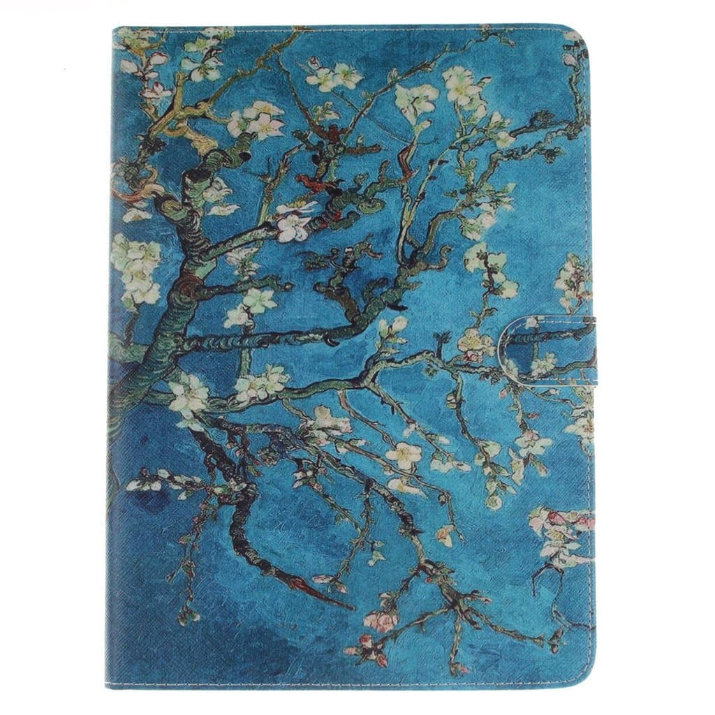 SATURCASE PU Leather Flip Magnet Wallet Stand Card Slots Case Cover for Samsung Galaxy Tab S 10.5 SM-T800 Plum Flower