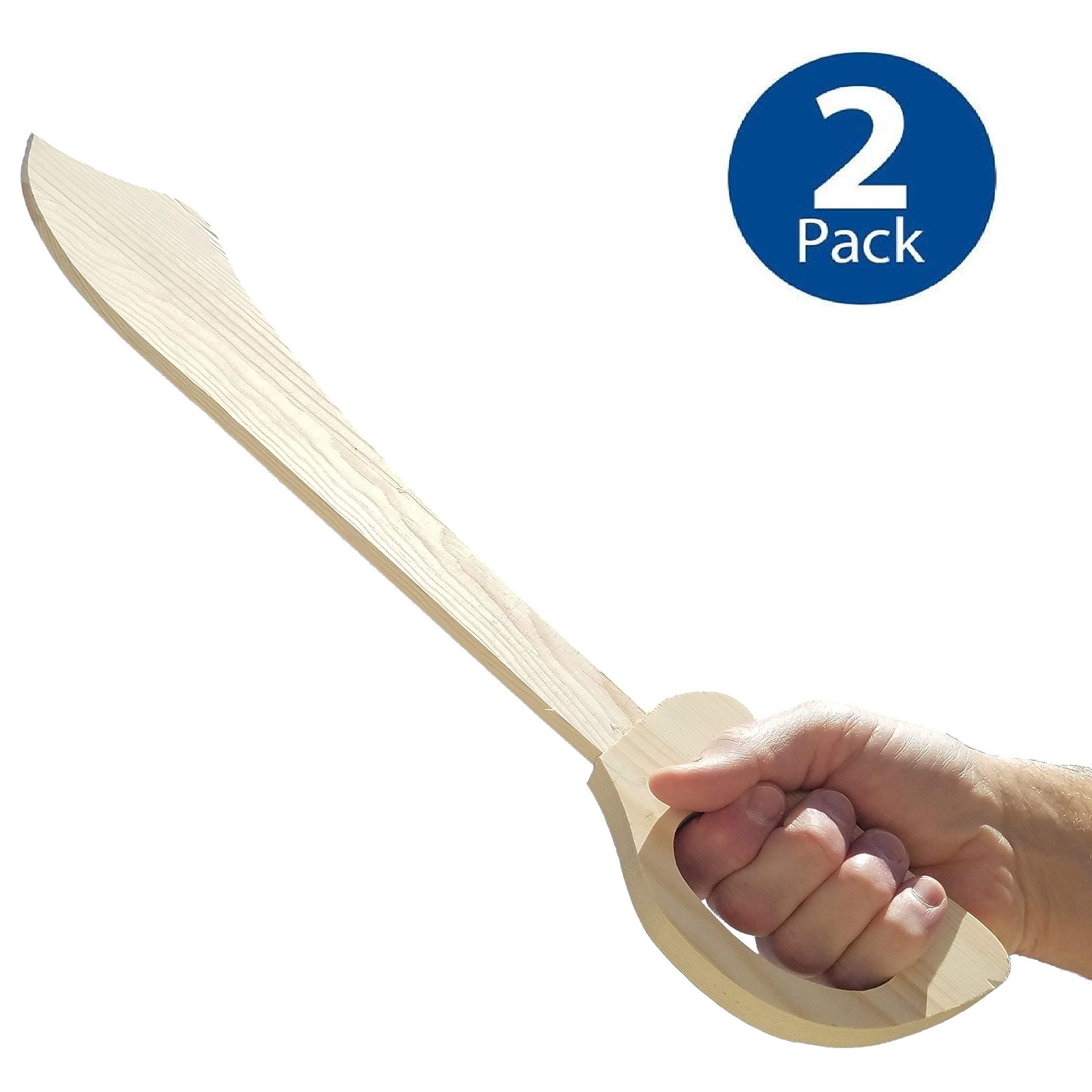 Adventure Awaits - 2-Pack Play Sword Set - Handmade Wooden Lightweight Toy Swords for Outdoor Play