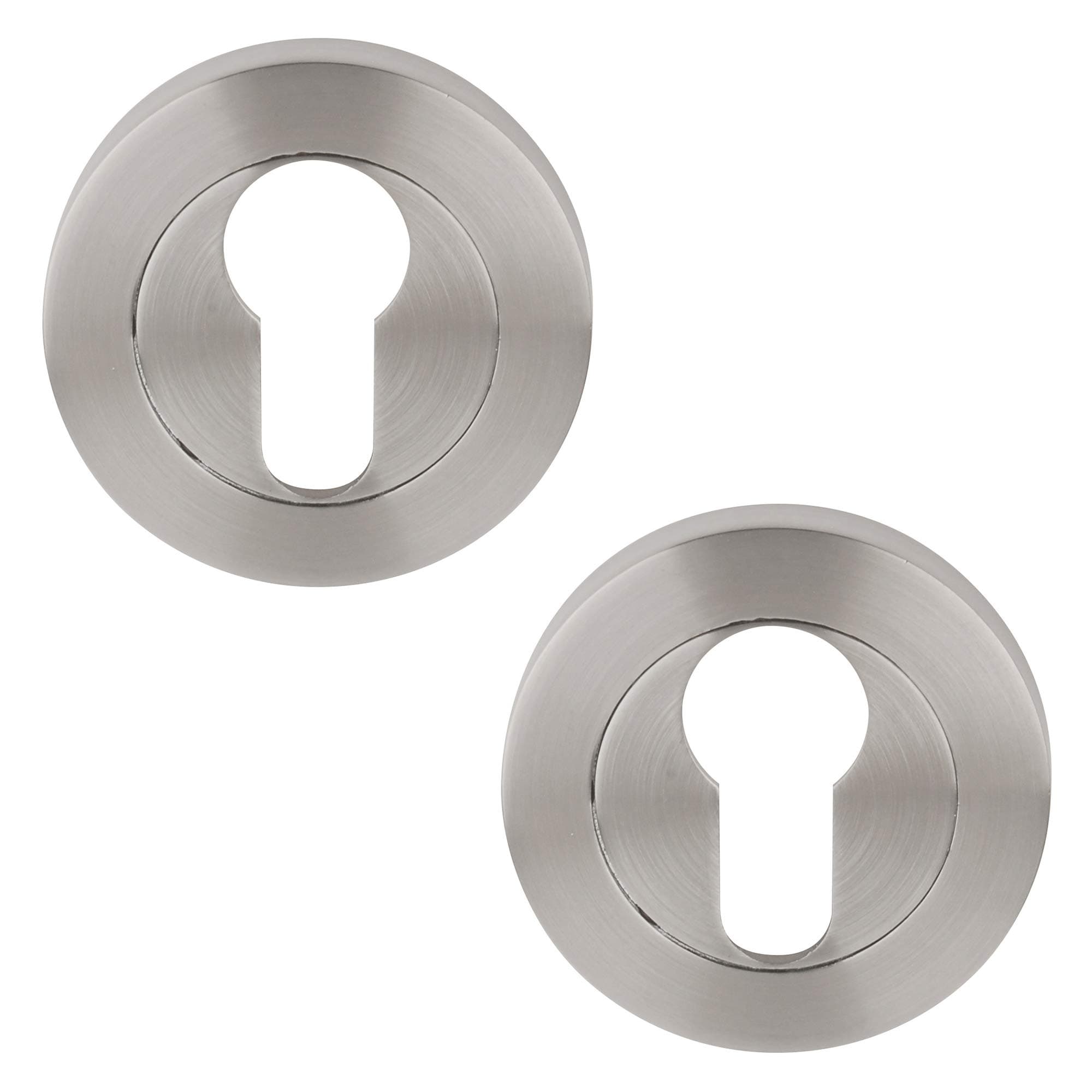 Excel ArchitecturalDH3643 Round Euro Profile Escutcheon Set, Satin Chrome
