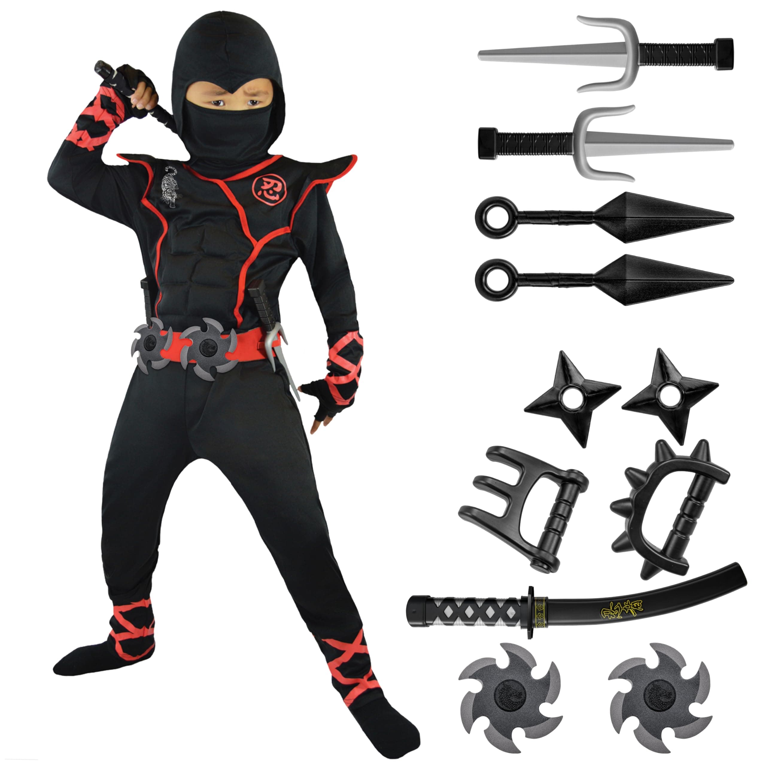 Halloween Ninja Costume, Ninja Outfit Set for Kids, Halloween Costumes for Boys Dress Up Party