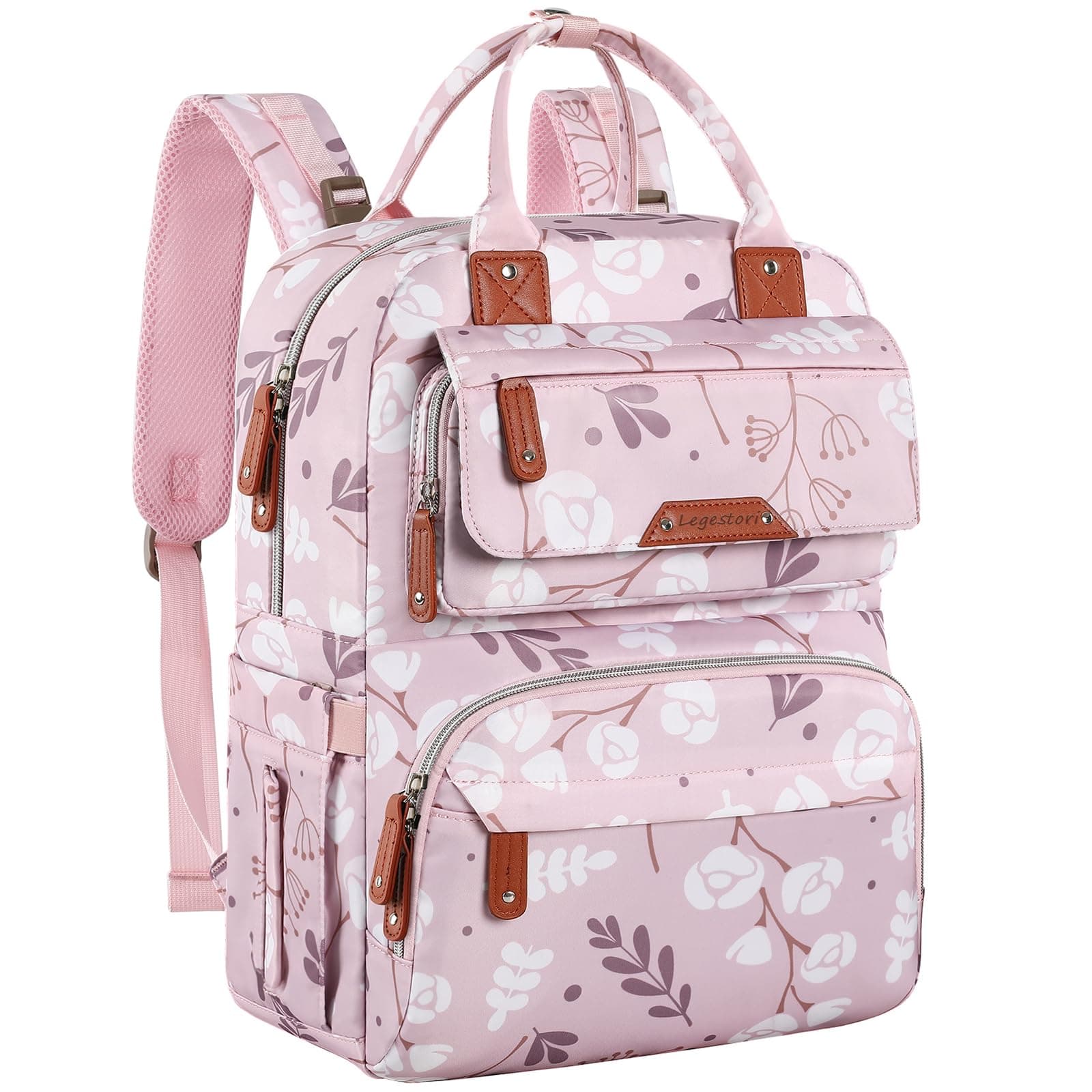 Legestori Diaper Bag Backpack, Baby Girl Diaper Bag with Insulated Pockets and Stroller Straps