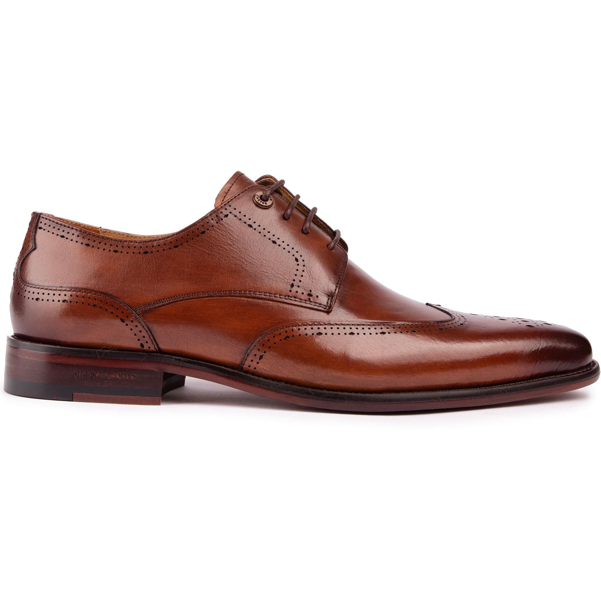 Simon CarterMens Burrow Brogue Shoes Tan