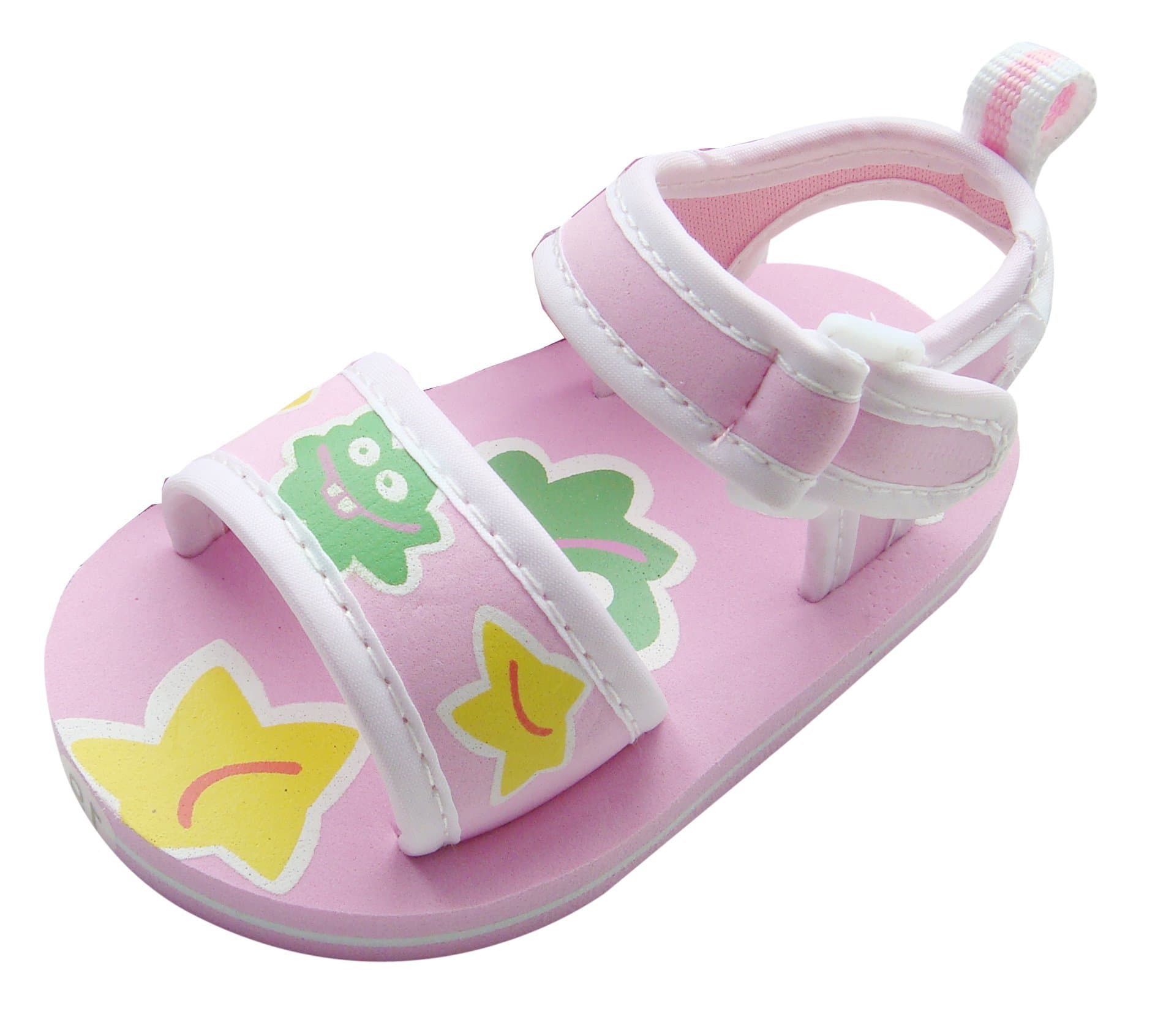 MabiniBright Smiley Blob Face Summer Baby Eva Sandals with Hook & Loop Fastener
