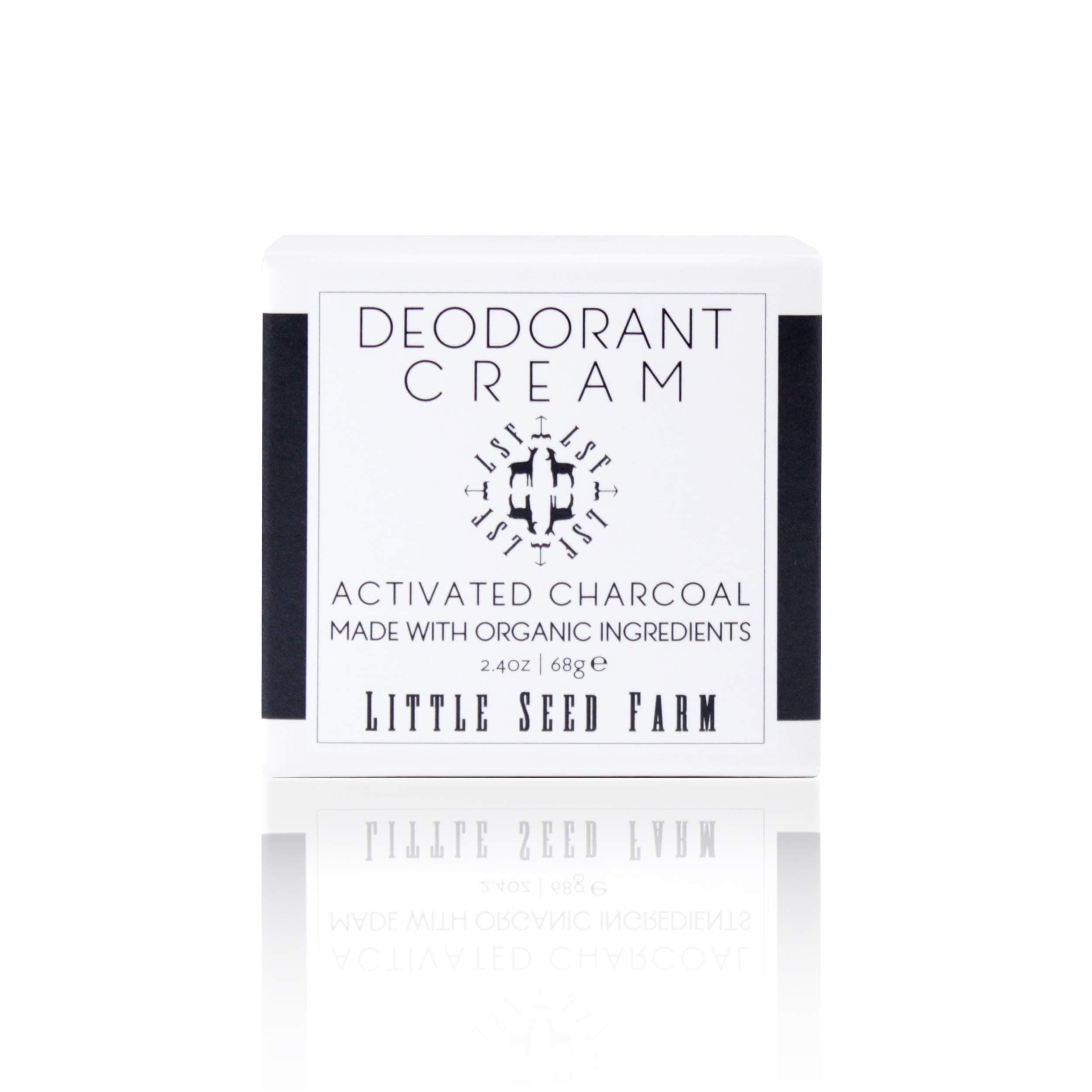 Little Seed Farm All Natural Deodorant Cream - Activated Charcoal - Aluminum Free Deodorant for Women or Men, Net Wt. 2.4oz | 68g