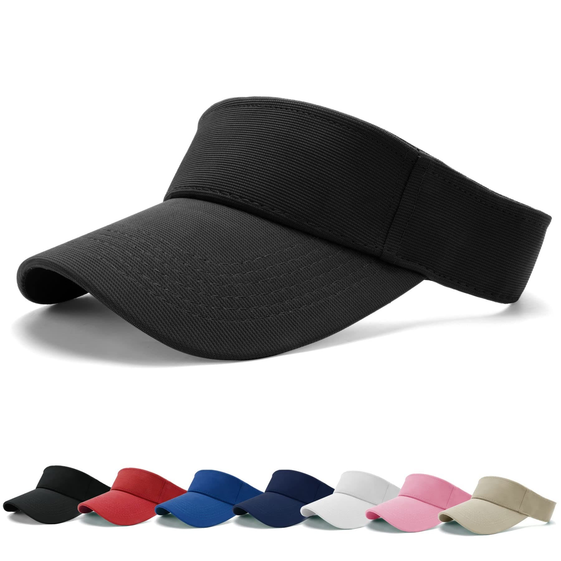 Sun Visor Cap - Women Ponytail Baseball Cap, Sport Outdoor Plain Visor Hat, Adjustable Twill Golf Tennis Hats