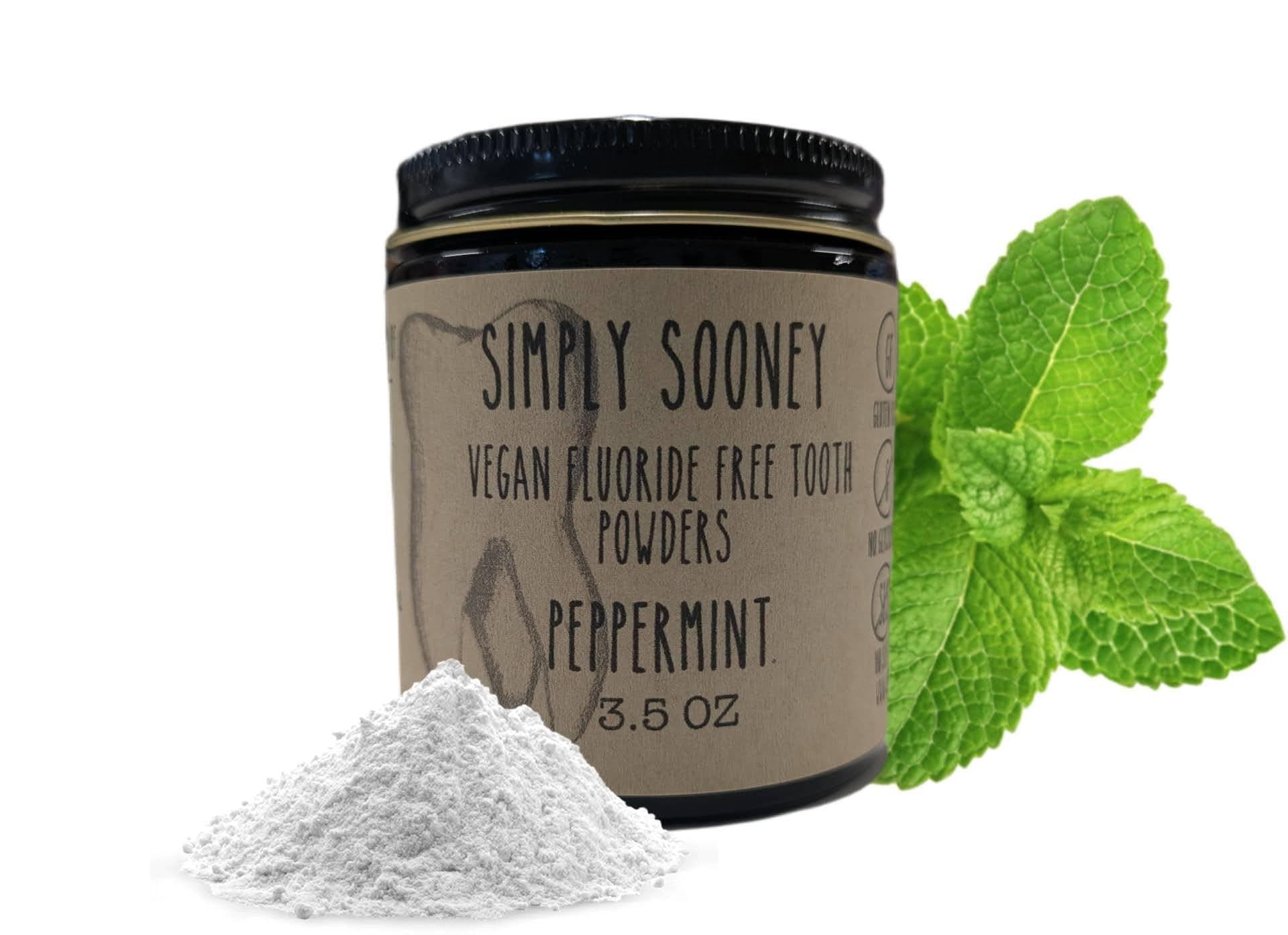 Remineralizing Vegan Fluoride Free Tooth Powder Peppermint Formula I Glass Jar I Stronger Teeth I Fresh Breath I with Xylitol I Organic Ingredients