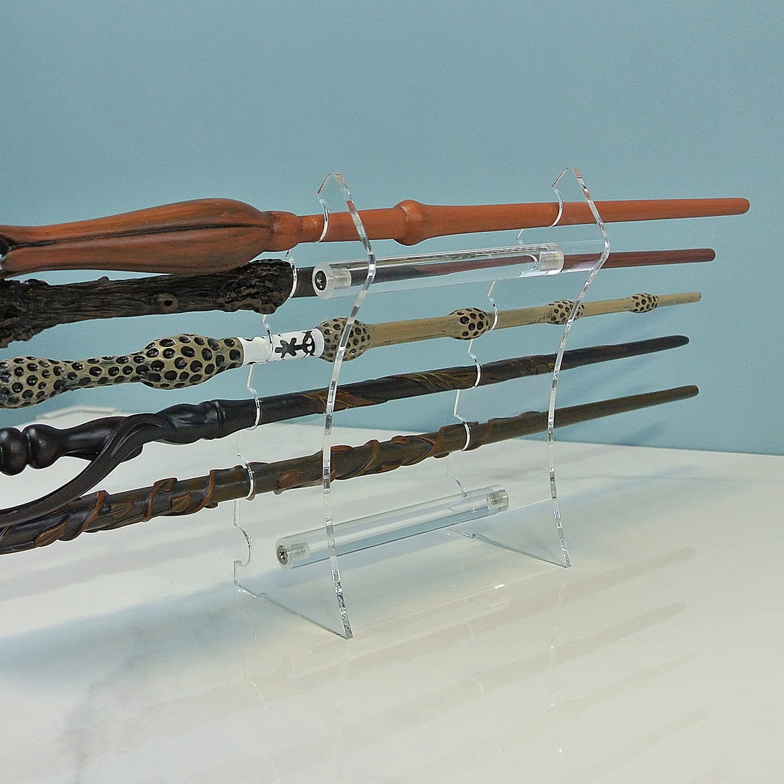 BYTOTU 5Tiered Acrylic Magic Wand Display Stand - Home or Office Decor