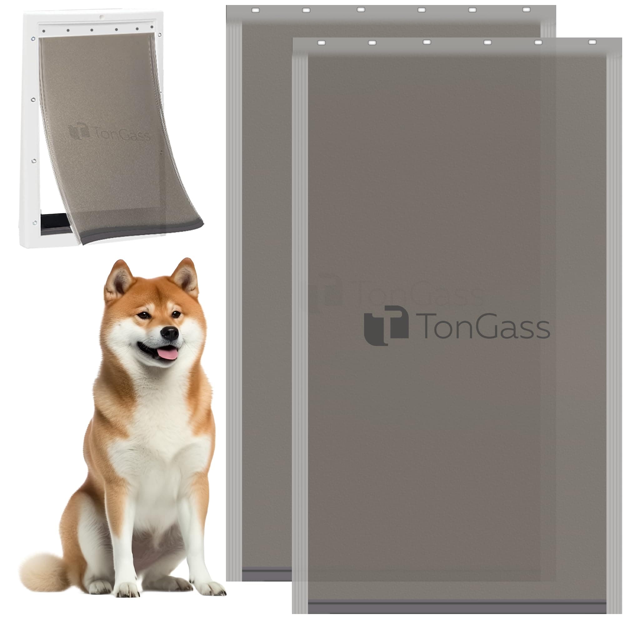 TonGass(2-Pack) PAC11-11040 Extra Large Dog Door Flap Replacement Compatible with PetSafe Freedom Dog Door, 13.7"x24.2" Pet Door Replacement Flap with Magnetic Closure, Weather-Proof & Warp-Resistant