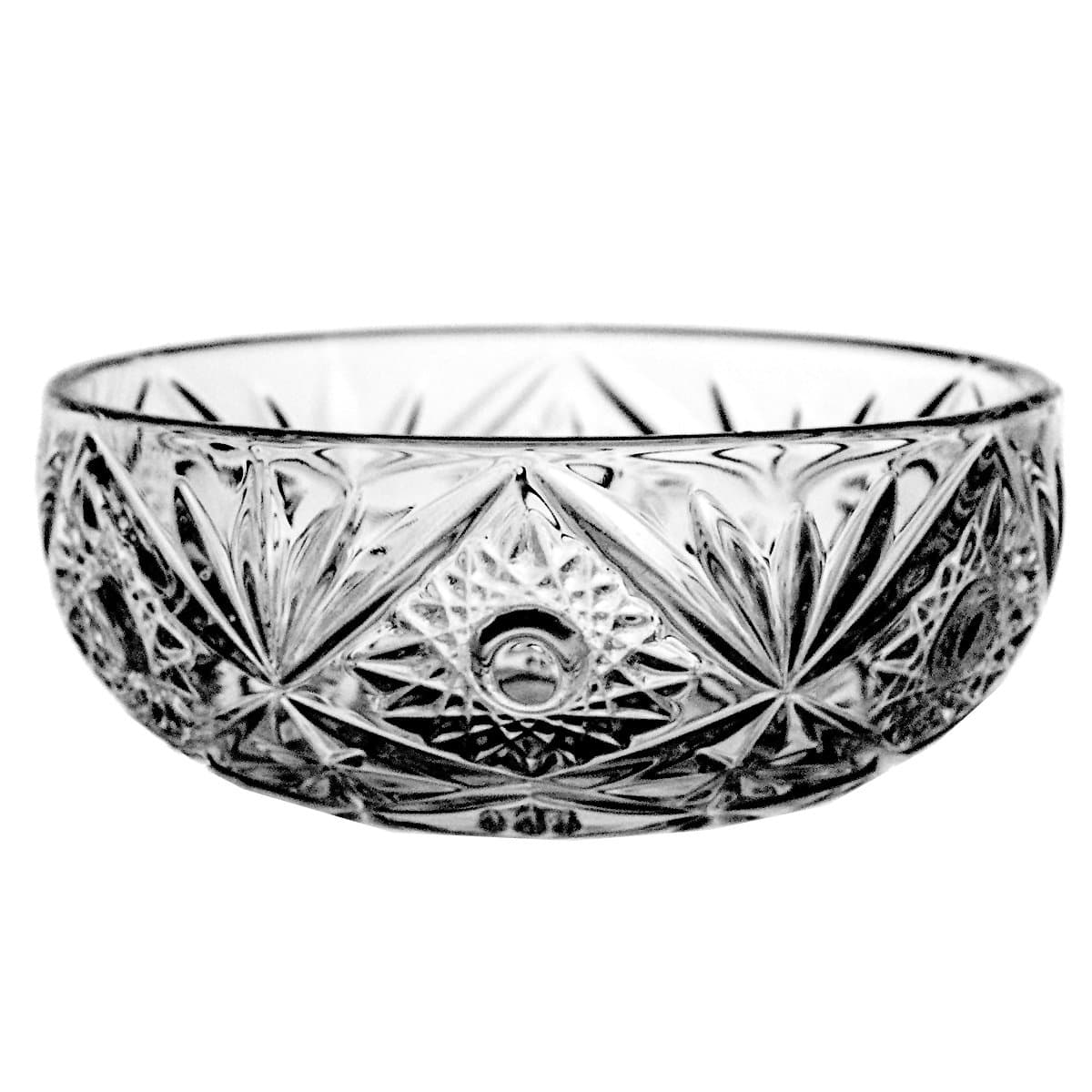 Crystaljulia 2187 Lead Crystal Bowl, 24% PbO Solid Pressed, 14.5 cm