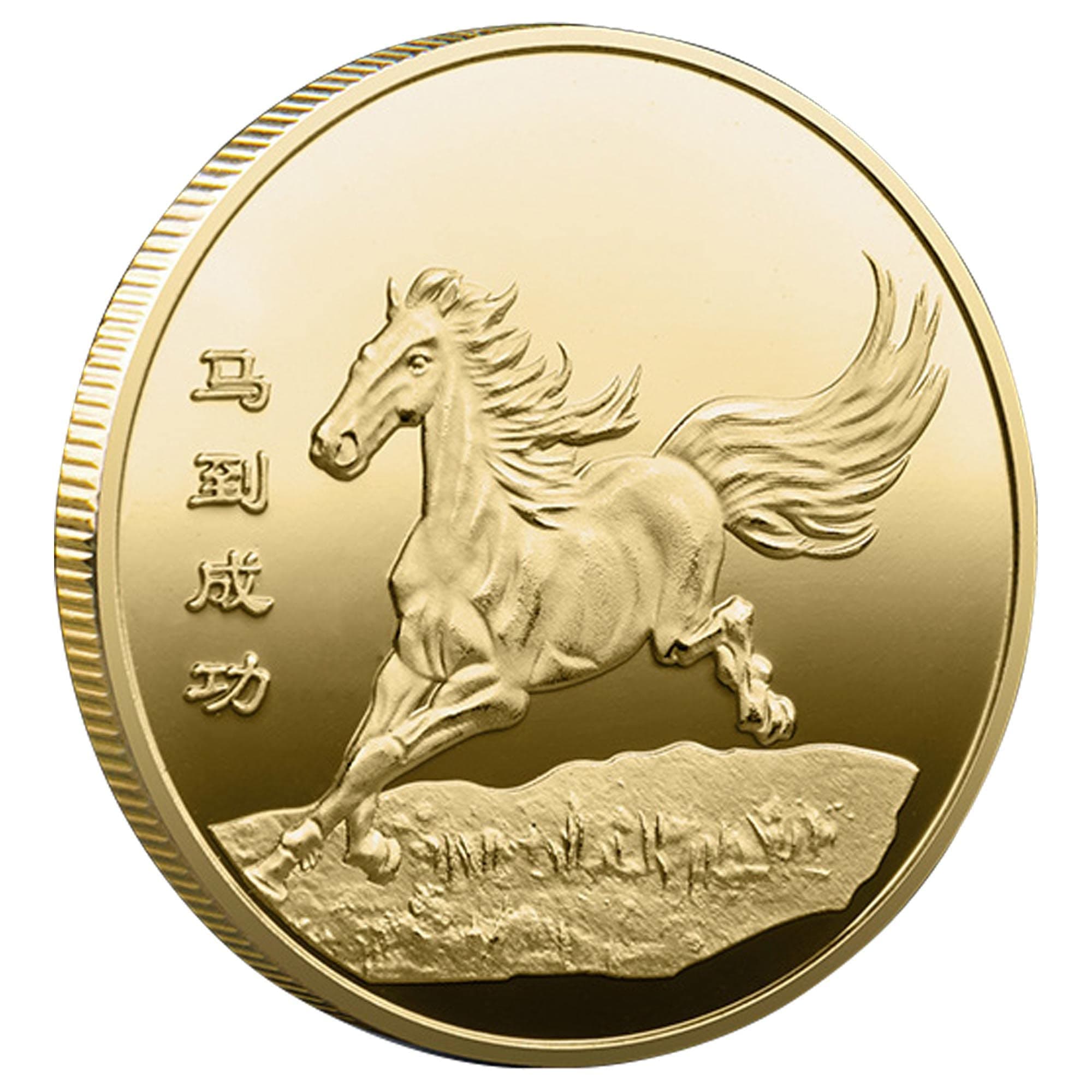 Horse for Luck Feng Shui Decoration Win Success Immediately Upon Arrival Blessing Lucky Coin Lottery Ticket Scratcher Tool Lucky Charms Challenge Coin