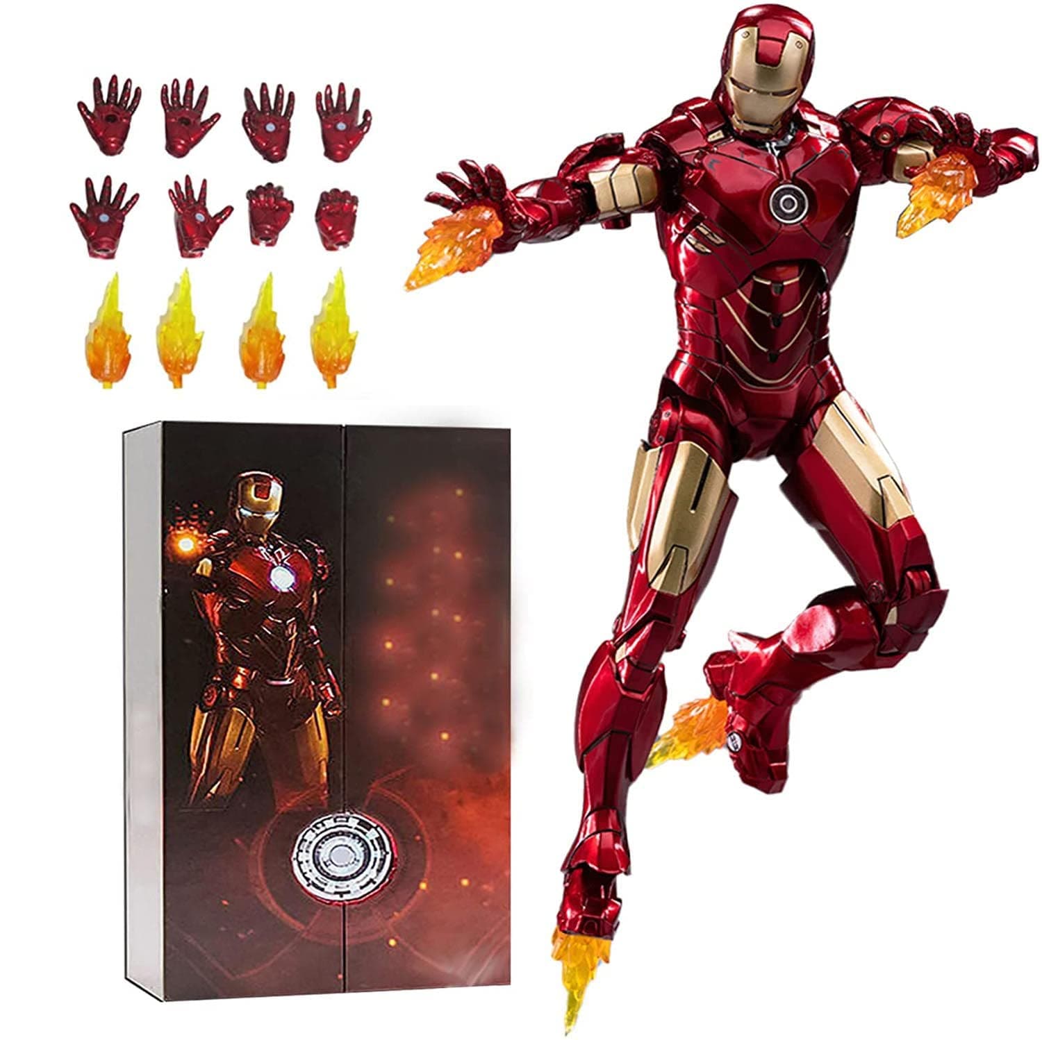 Irοnman Movie Series - Collectible Irοnman Action Figure Metal Painting 20 Joints Movable Model Toys (7 inches) (Mark 4)