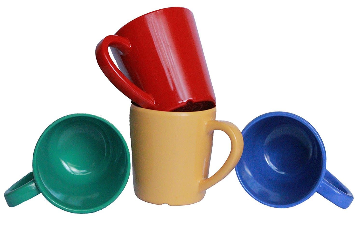 Break resistant BPA FREE, NSF Certified Melamine Mugs 7 Ounce Assorted Colorful set of 4