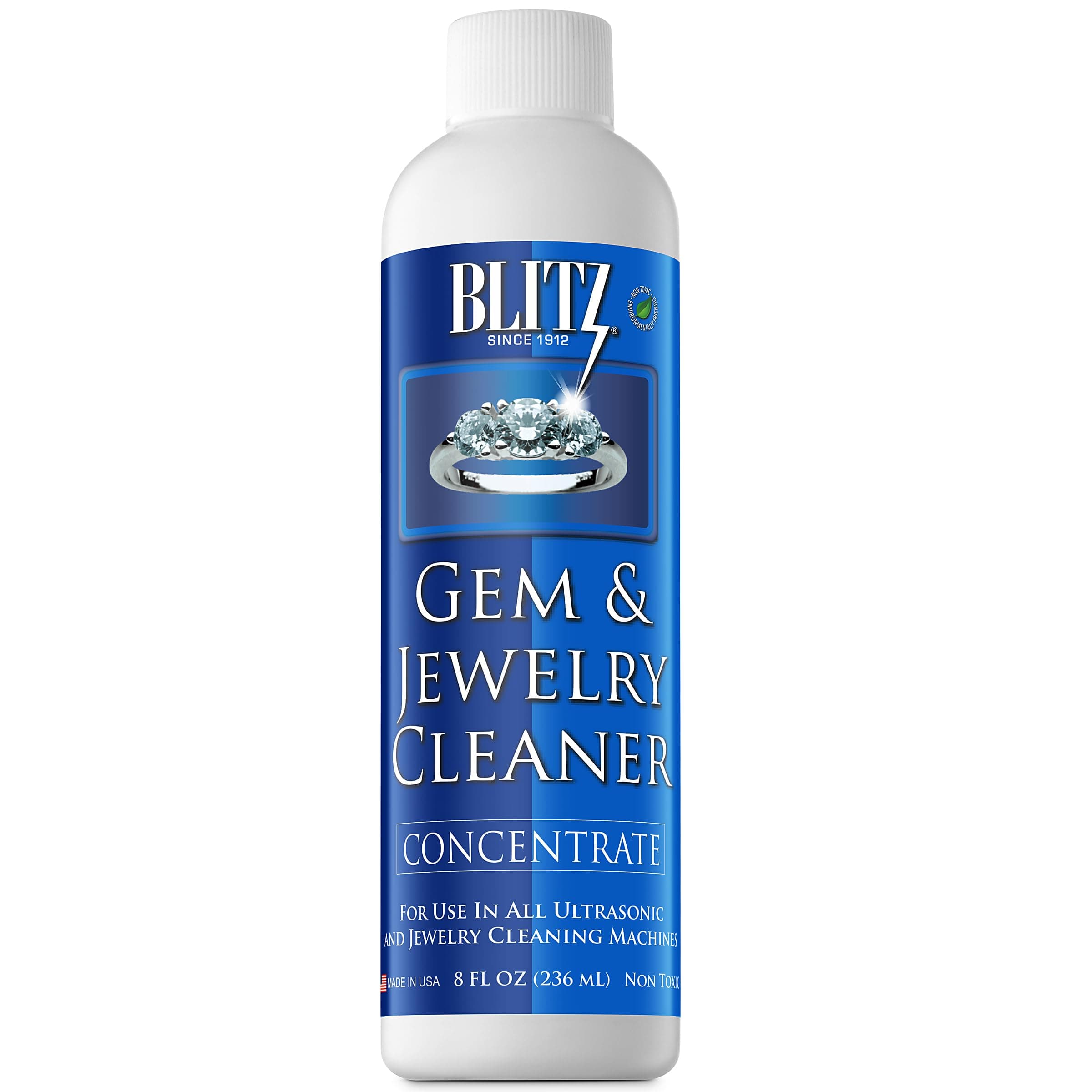 Blitz Gem & Jewelry Cleaner Concentrate (8 Oz) (1-Pack), 8 Fl Oz (Pack of 1)