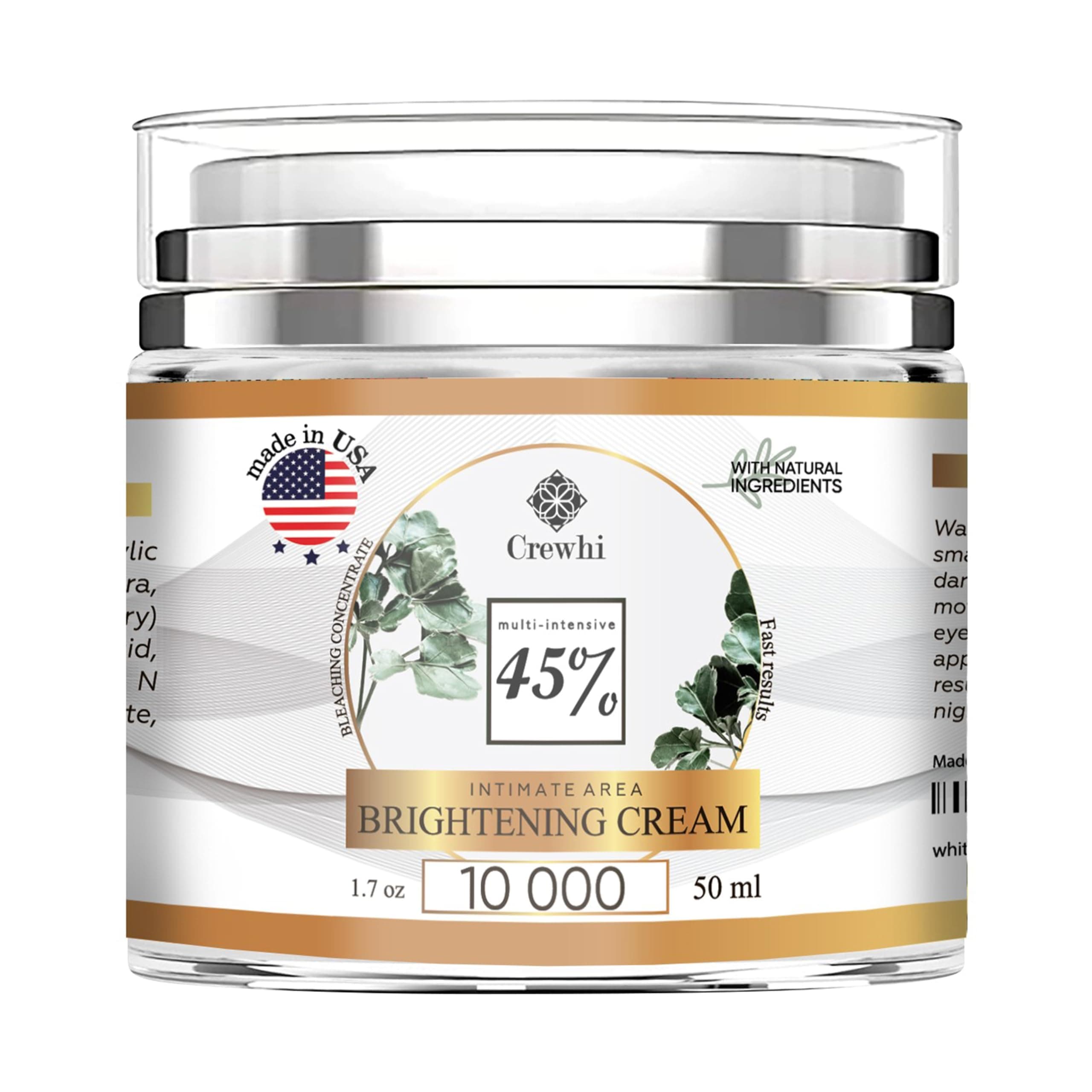 VAITE Brightening Skin Cream for Sensitive Areas Dark Spot Corrector - Dark Spot Removal for Men and Women - Bright Gel for Face, Bikini - Skin Care & Natural Product - 45% Percent