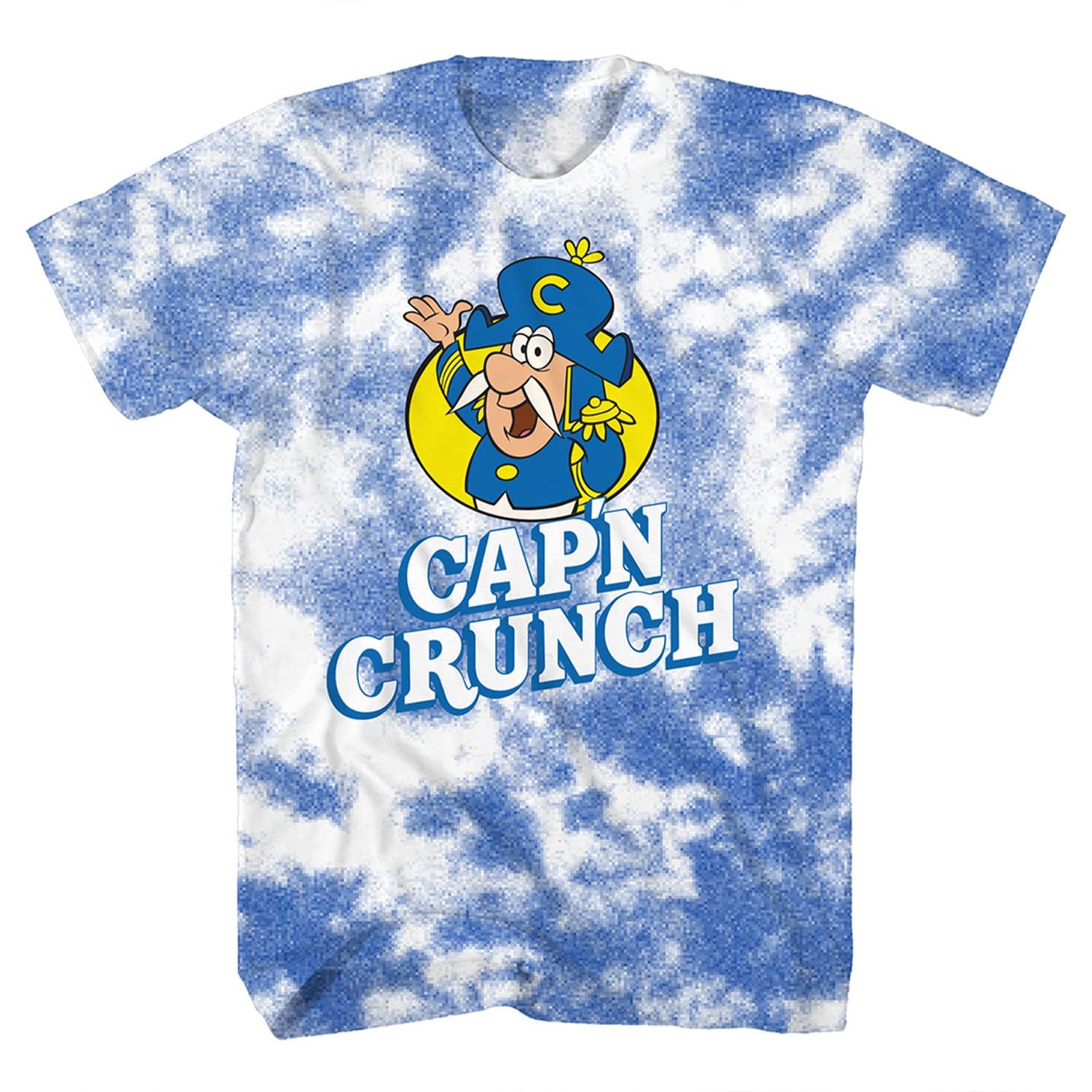 Cap'n Crunch Mens Captain Crunch Cereal Shirt Crunch Time Tee Shirt Tie Dye Graphic T-Shirt