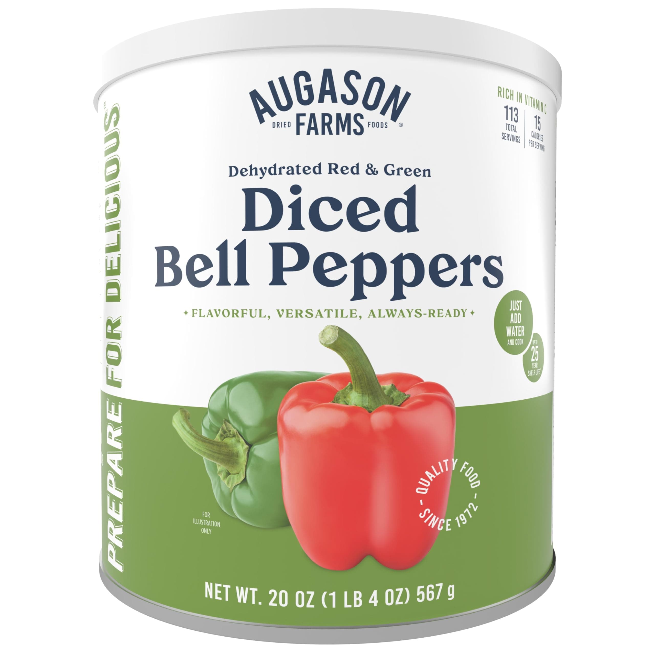 Dehydrated Diced Red & Green Bell Peppers #10 Can, 20 oz