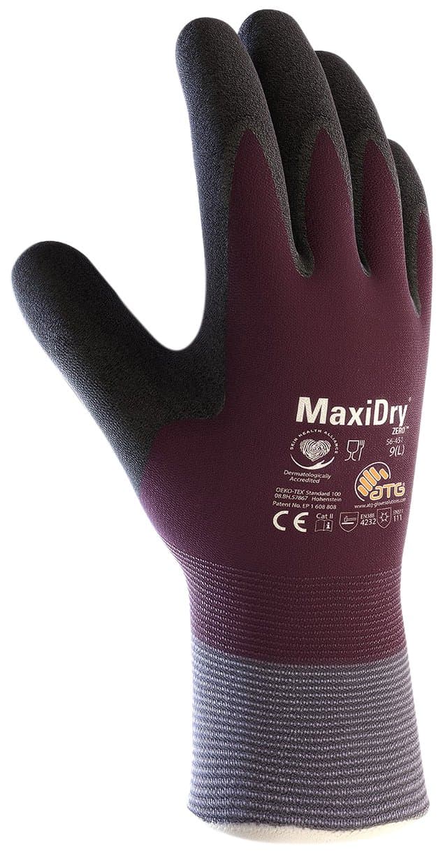 MaxiDry Zero PIP - Maxiflex - Zero - 56-451 - Medium 56-451 Cold Condition Work Glove with Thermal Lining and Full Double-Dipped Nitrile Coating (1, Medium)