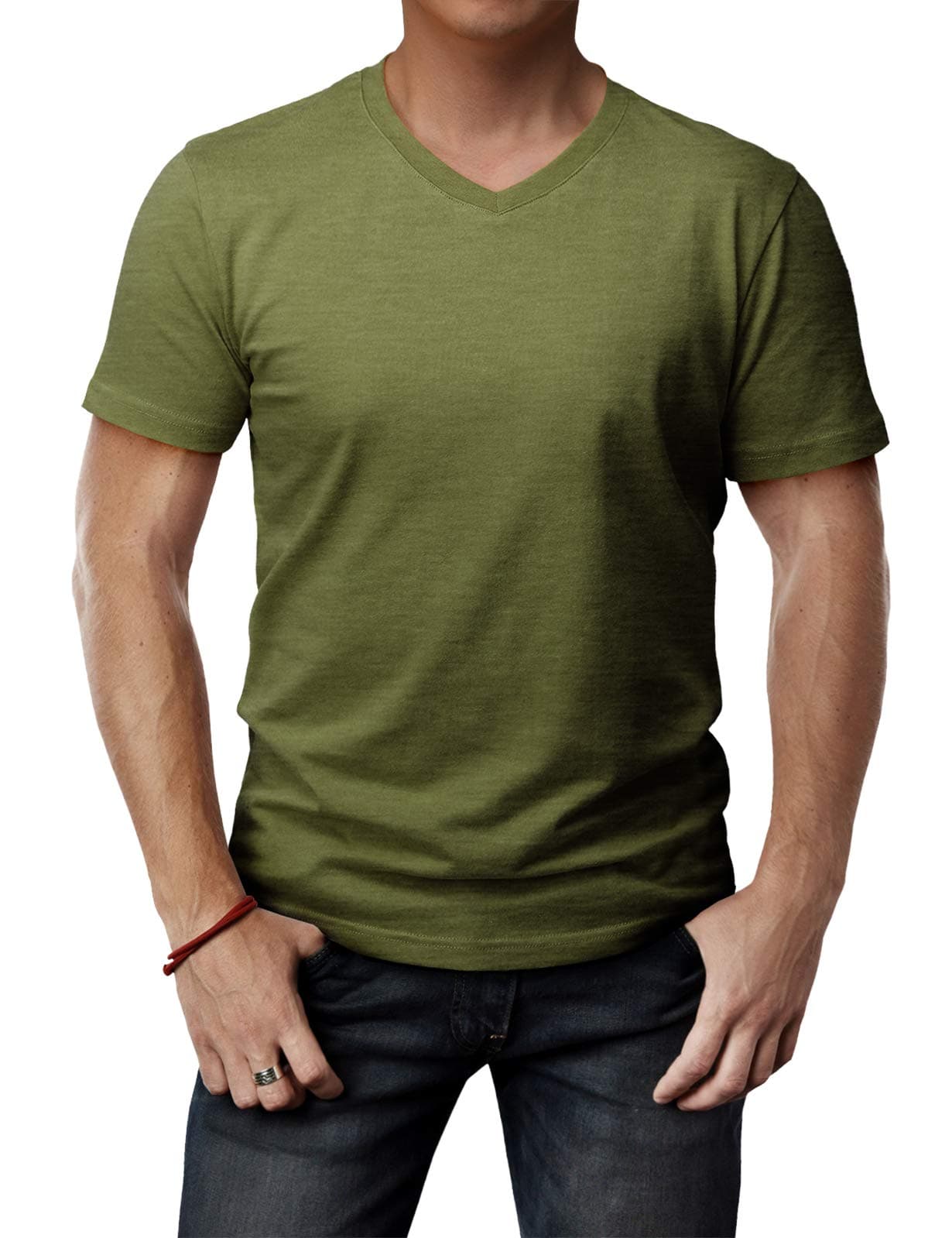 H2HMens Casual Slim Fit Short Sleeve T-Shirts Soft Lightweight V-Neck/Crew-Neck Size XS to 3XL