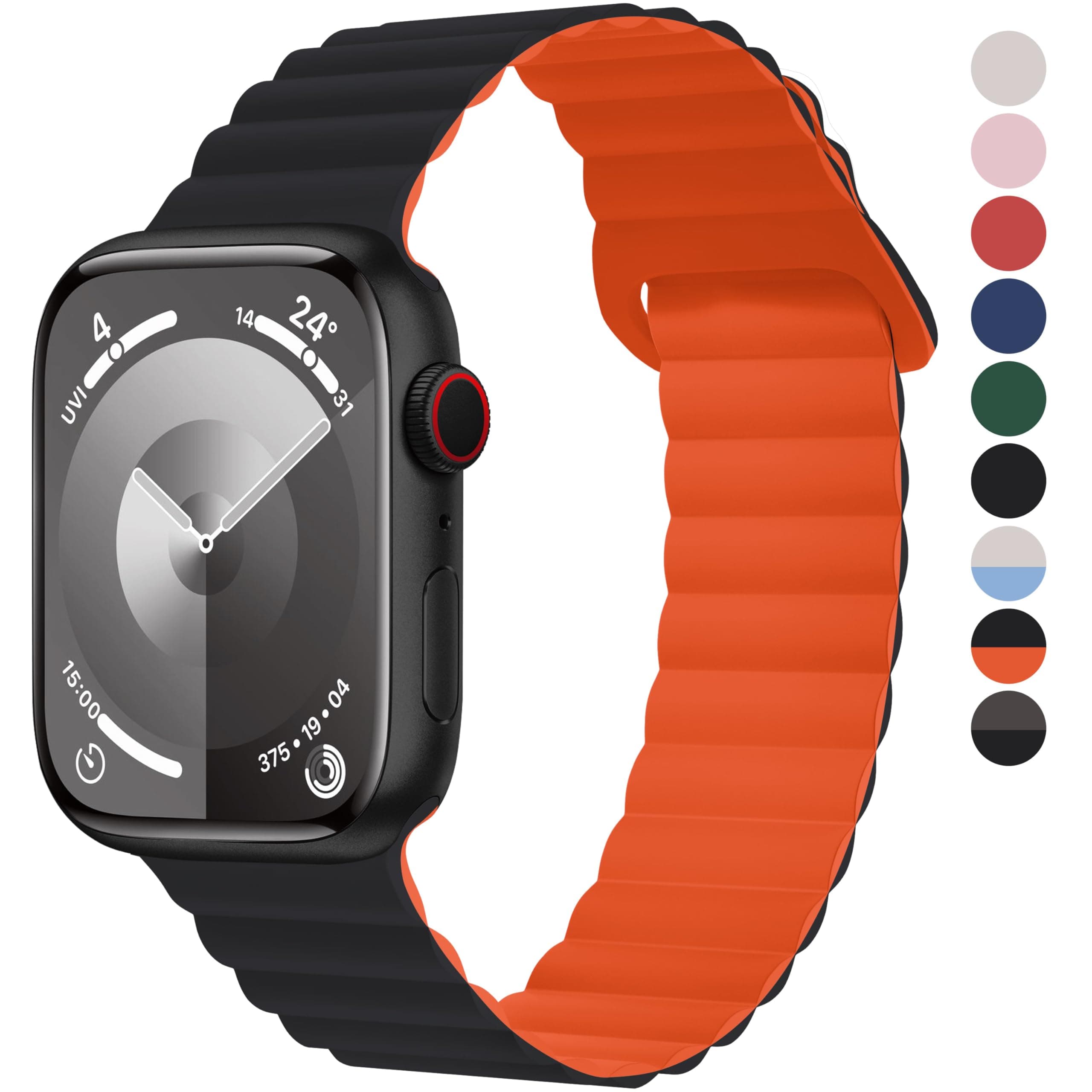 Fullmosa Silicone Magnetic Band Compatible with Apple Watch Strap 49mm 46mm 45mm 44mm 42mm 41mm 40mm 38mm,Sports Band for iWatch Series Ultra 2/1 SE2/SE Series 10 9 8 7 6 5 4 3 2 1