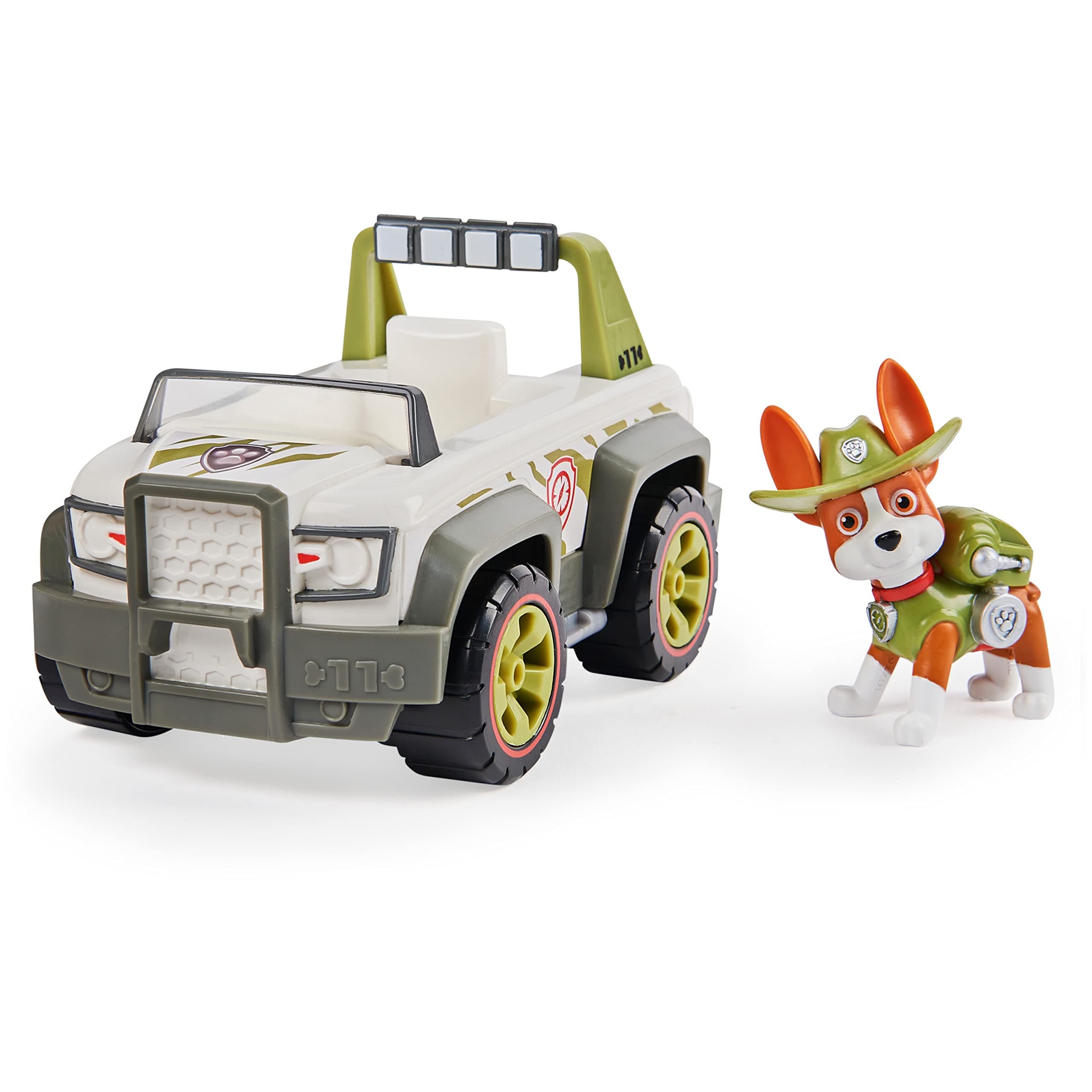 Paw Patrol, Tracker’s Jungle Cruiser Vehicle with Collectible Figure, for Kids Aged 3 and up, Multicolor, (6061801)