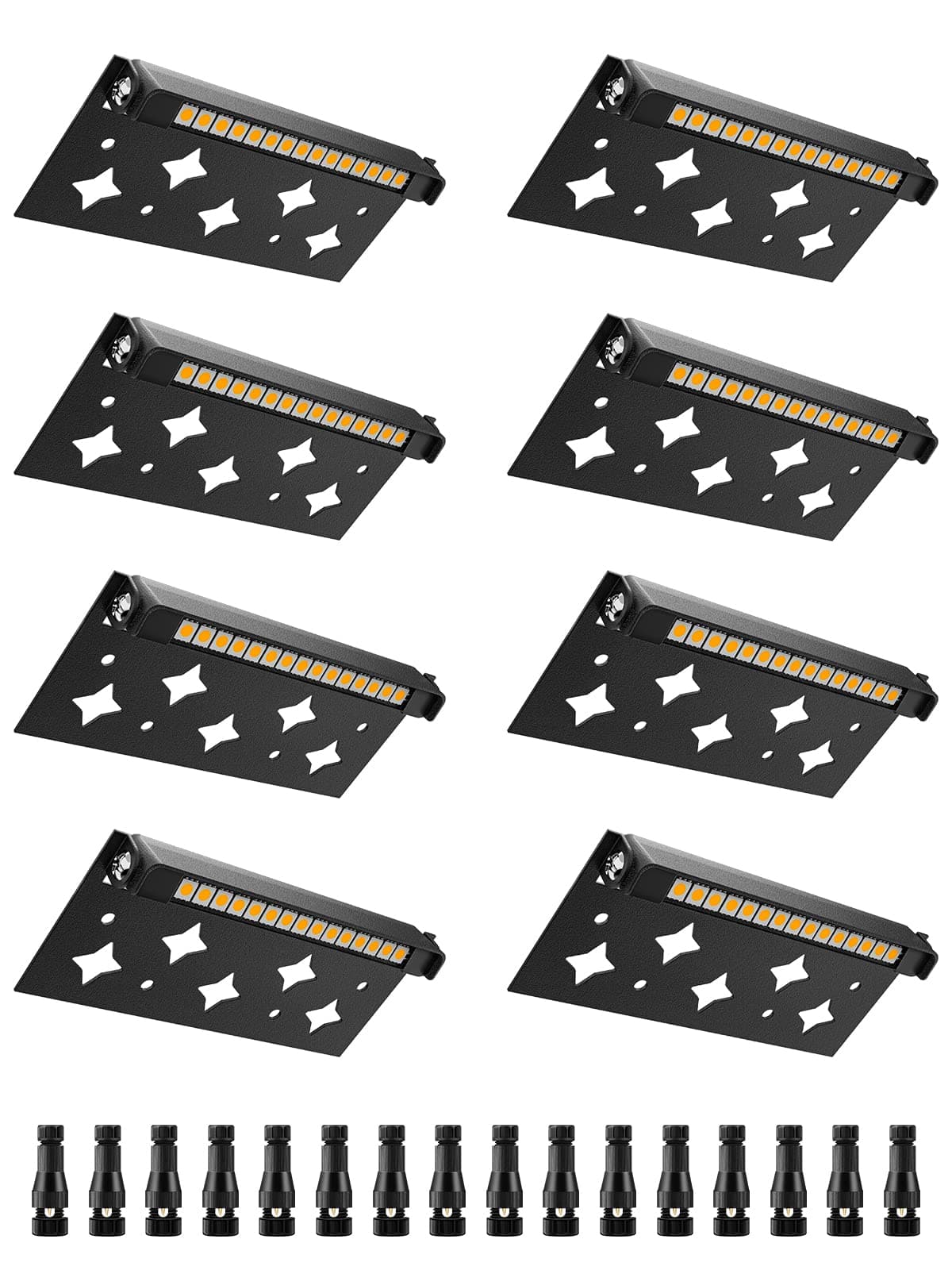 5W Retaining Wall Lights,7 inch LED Hardscape Lighting Low Voltage Landscape Paver Lights 12V 24V Step Lights Outdoor IP66 Waterproof 3000K Soft White Stair Deck Lighting (8 Pack+Connectors)