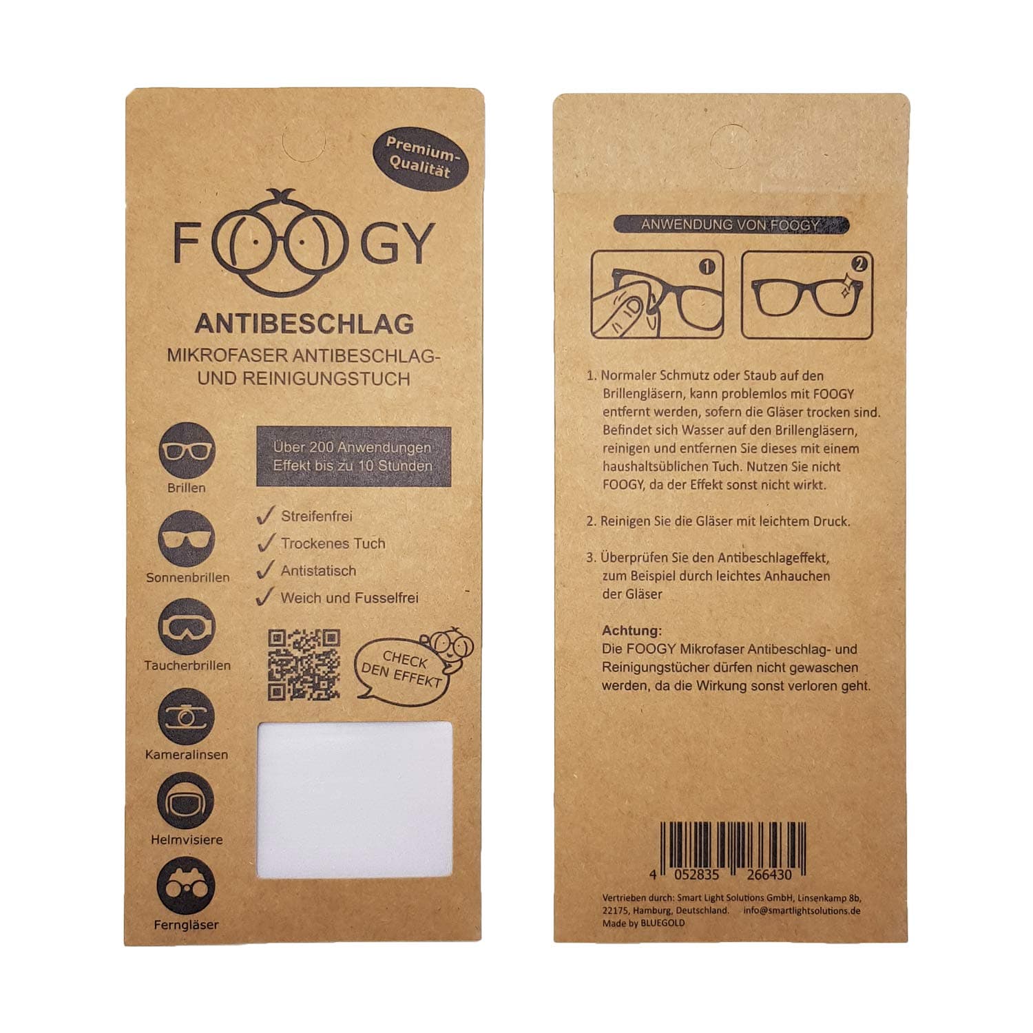 LOOY [ Antifog Reusable Wipe] - Clear, Fog-Free Eyesight for Glasses, Sunglasses, Snowboard/Ski Goggles, Helmets, Camera Lens, Buffs and More