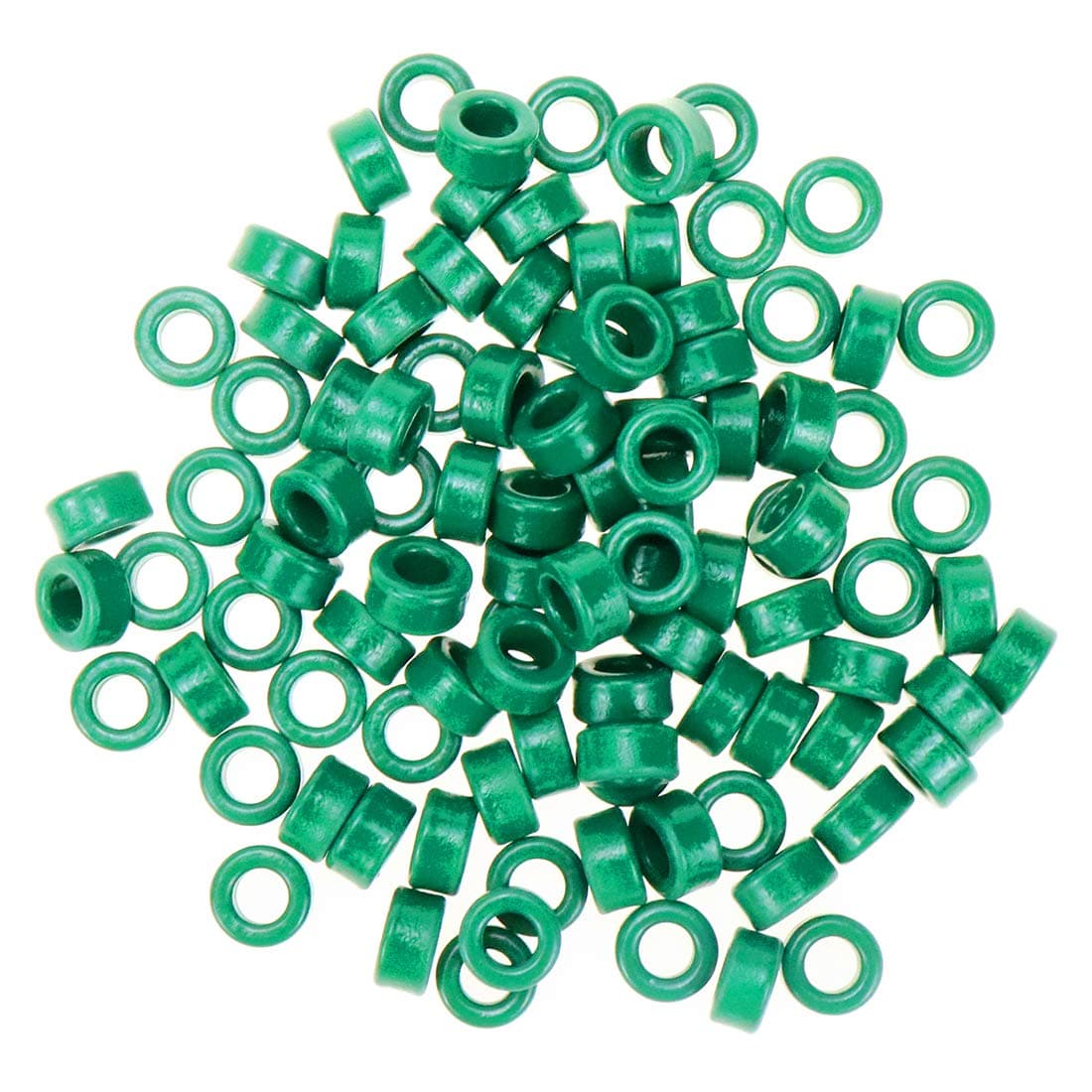 Yohii 100 Pcs Inductor Coils Green Toroid Ferrite Cores 10mm x 6mm x 5mm Ferrite Ring Toroid
