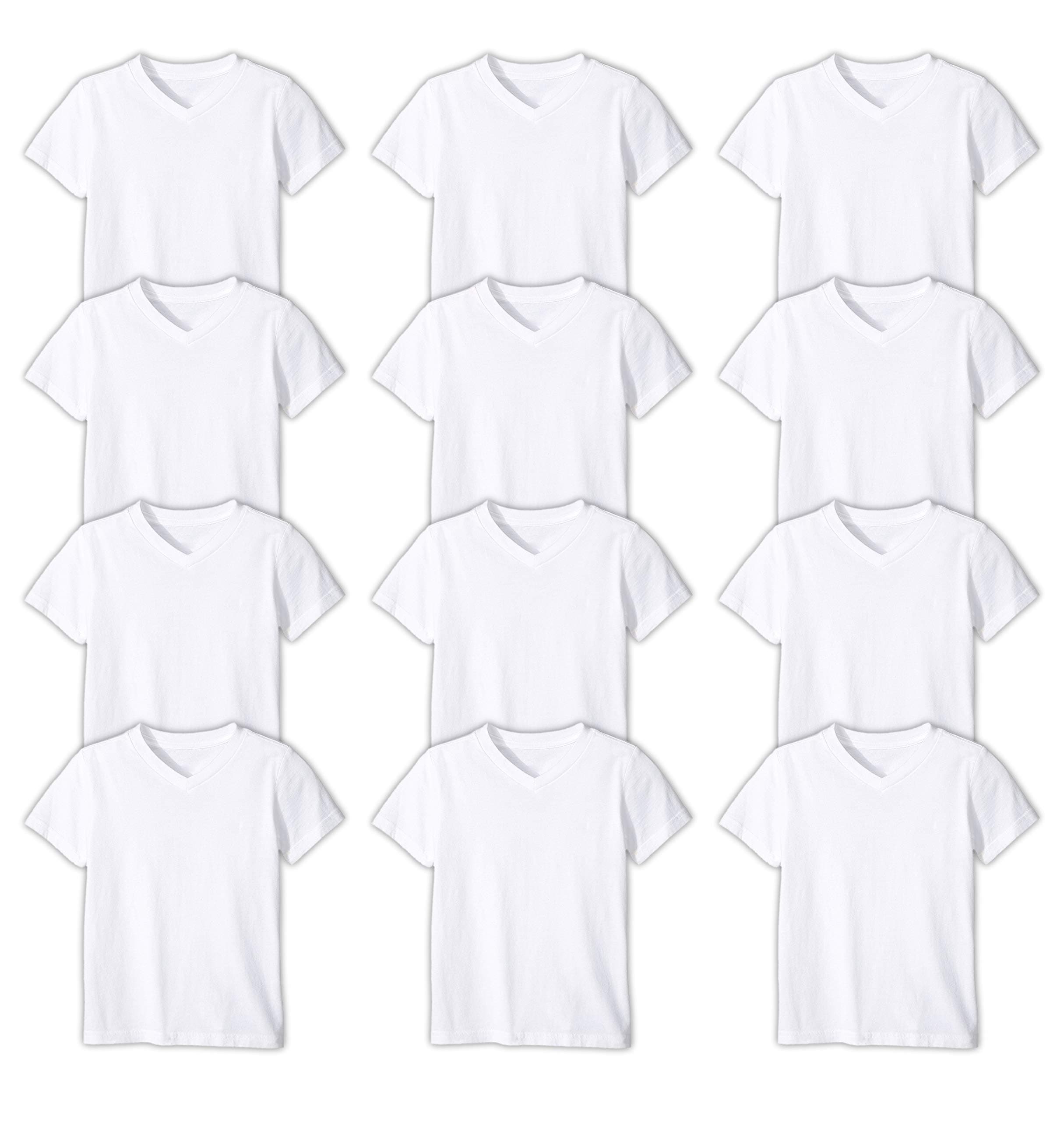 Boys' V Neck T Shirt | Cotton Color Undershirts | 100% Cotton Tees in Multi Packs