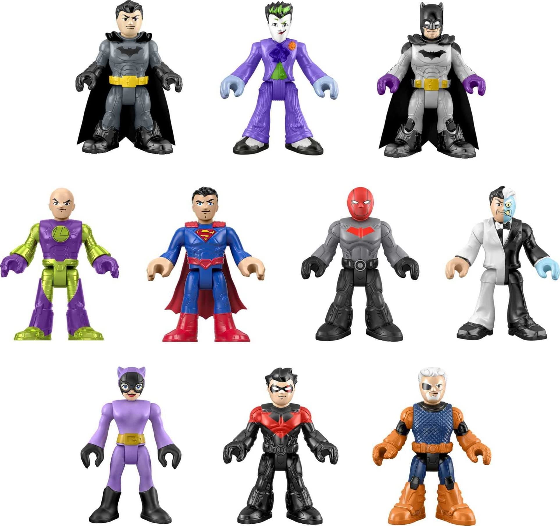 Fisher-Price Imaginext DC Super Friends Batman Figure Multipack, Ultimate Hero Villain Match-Up, 10 Characters & 10 Accessories for Ages 3+ Years