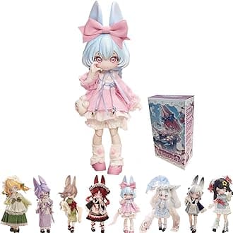 1/12 BJD Dolls Blind Box,Kawaii BJD Dolls Indible Doll Series Ball Jointed Cute Girls BJD Blind Box Collectable Action Figure Posable Dress Up Doll for Girls Gift Toys