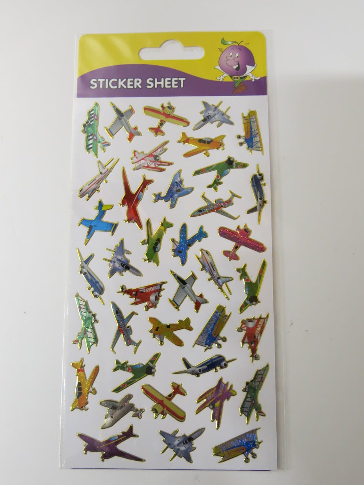 Purple Peach Fun, Social and Educational Sticker Sheets (Pack of 12) Planes for Parents and Teachers 251