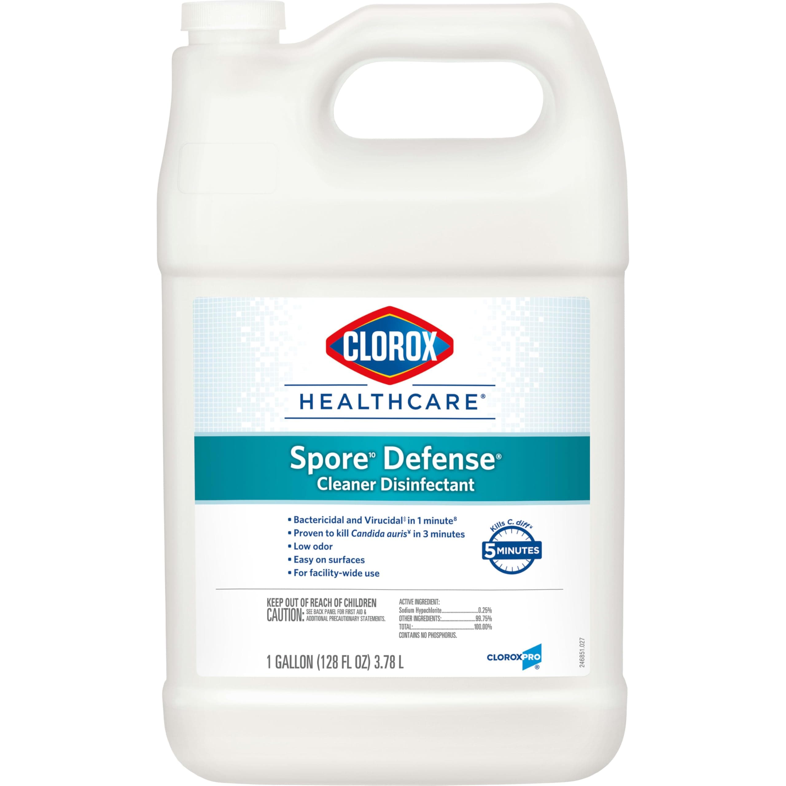 Healthcare Spore Defense Cleaner Disinfectant, Closed System Refill Bottle, 128 Fluid Ounces (Package May Vary)