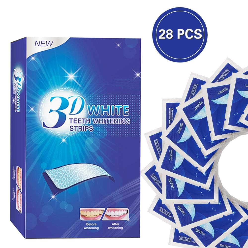 Teeth Whitening Strips, 5D Whitening Stips, Teeth White Strips for Gum Health and Refresh Breath, Teeth Stain Removal, Mint Flavor - Treatments for Teeth Care 56 Pcs,28 Packs