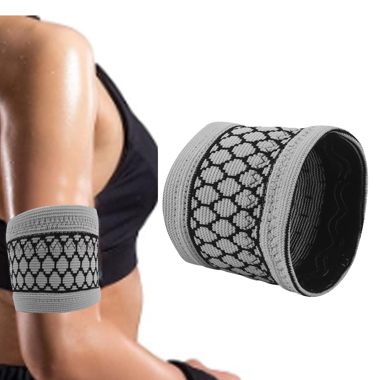 Diabetic Sensor CGM Arm Band Insulin Pod Monitoring Systems Protective Cover Compatible with The Freestyle Libre, Dexcom for Sports & Daily Use Gray (XS)