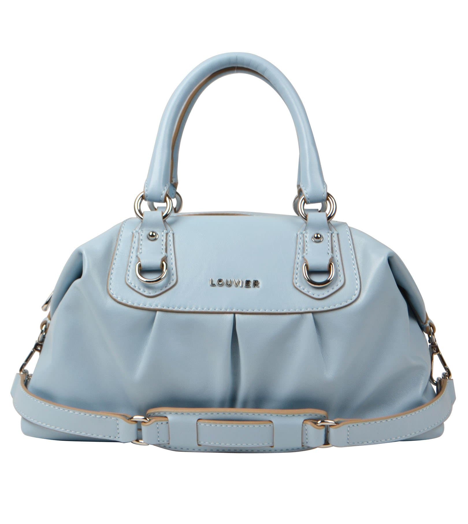 Louvier Souge Leather Sidney Satchel, Aqua