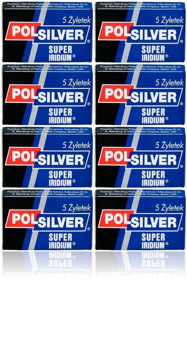 40 Polsilver Super Iridium Double Edge Safety Razor Blades