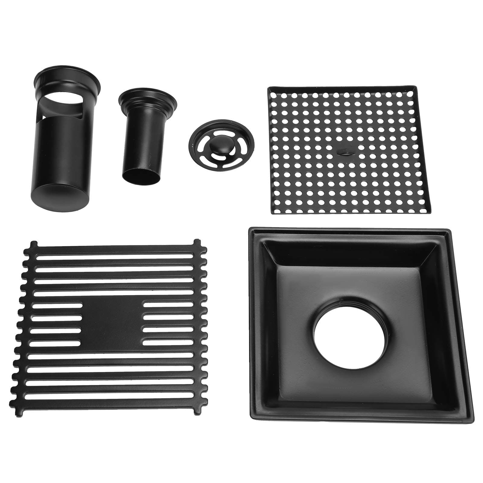 12x12cm Shower Floor Drain Cover Square Anti-odor Floor Drain Shower Drainer Large Caliber with Anti-clogging Removable Grille