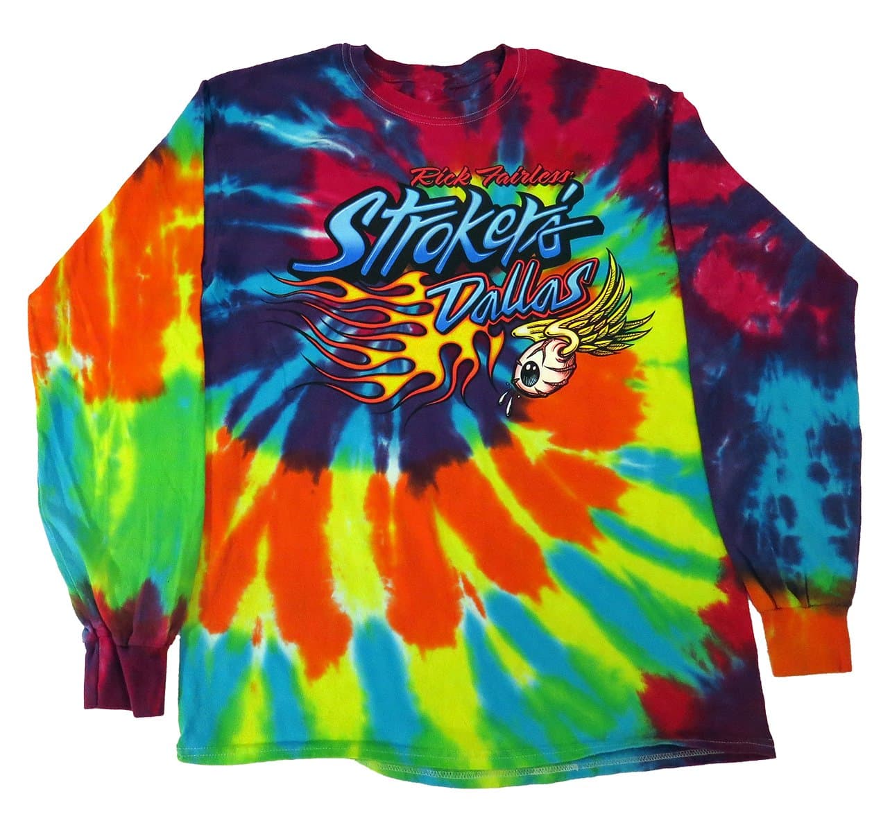 Flying Eyeball Rainbow Tie Dye Long Sleeve Tee Shirt