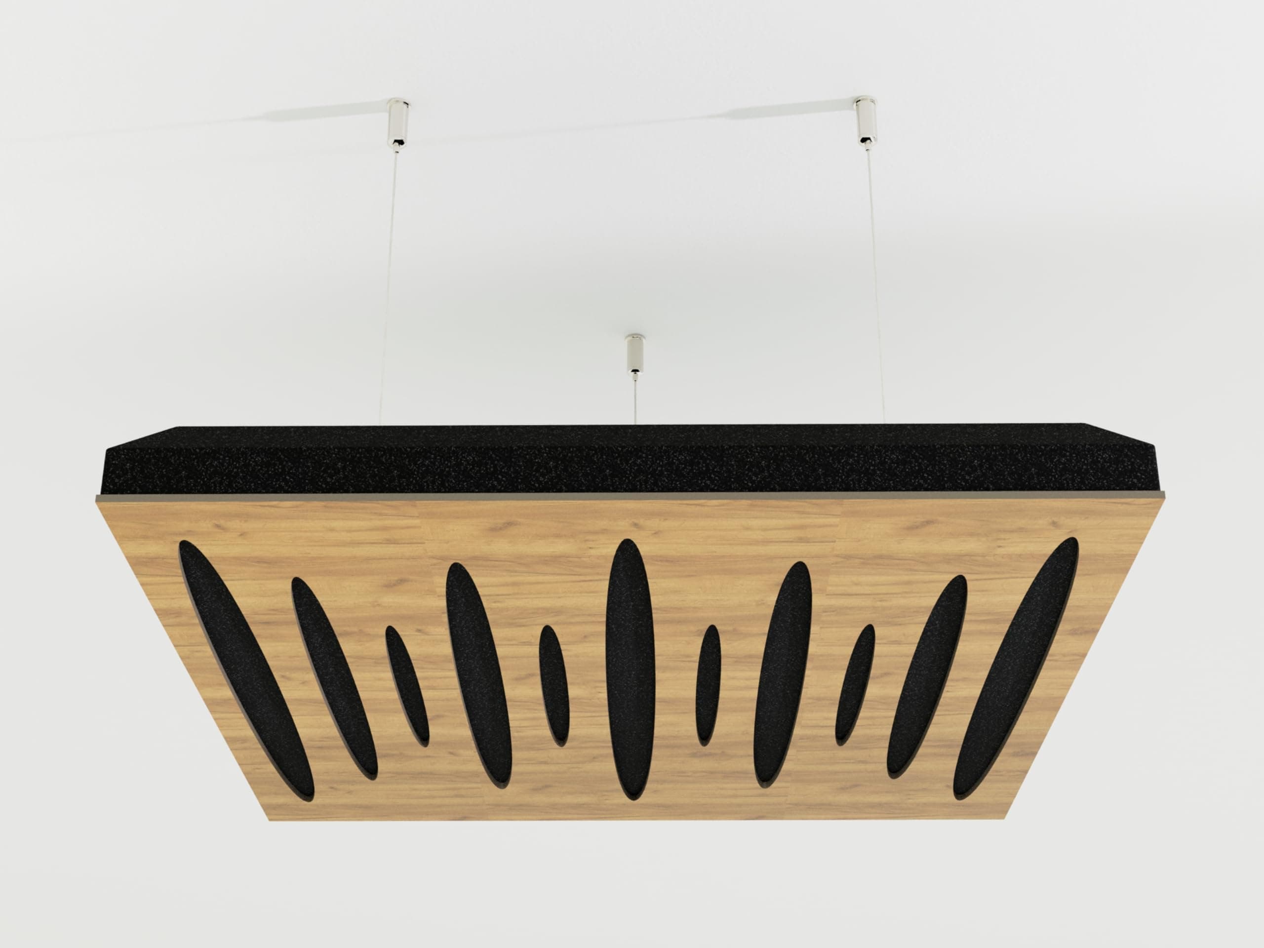 4 Pack — Ceiling Acoustic Sound-Absorbing Diffusion Panel with mounting kit | 50x50x5 cm | Acoustic Cloud Panel | Color: (Oak, PULSAR)