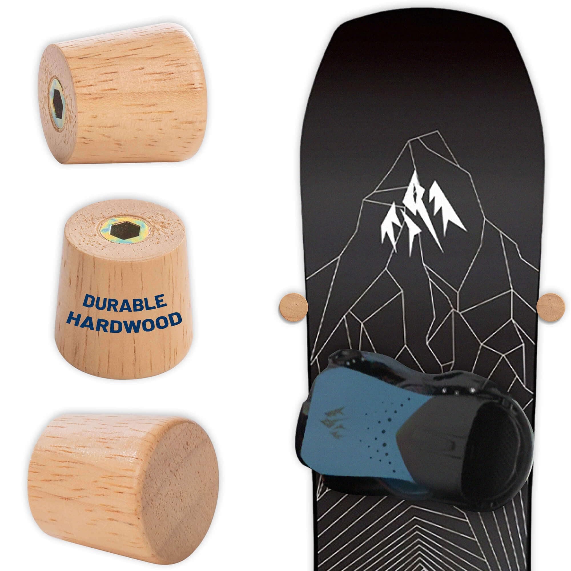 Hang 11 Vertical Snowboard Wall Mount - Snowboard Hanger Wall Mount, Minimalist Hardwood Hangers for Snow Board Holder, Storage Rack for Garage, Snow boarding Essentials & Gifts