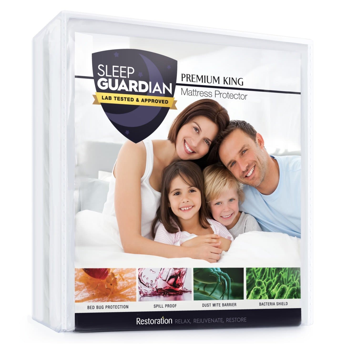 Sleep Guardian King Mattress Protector - Lab Tested Premium Waterproof, Hypoallergenic Mattress Cover