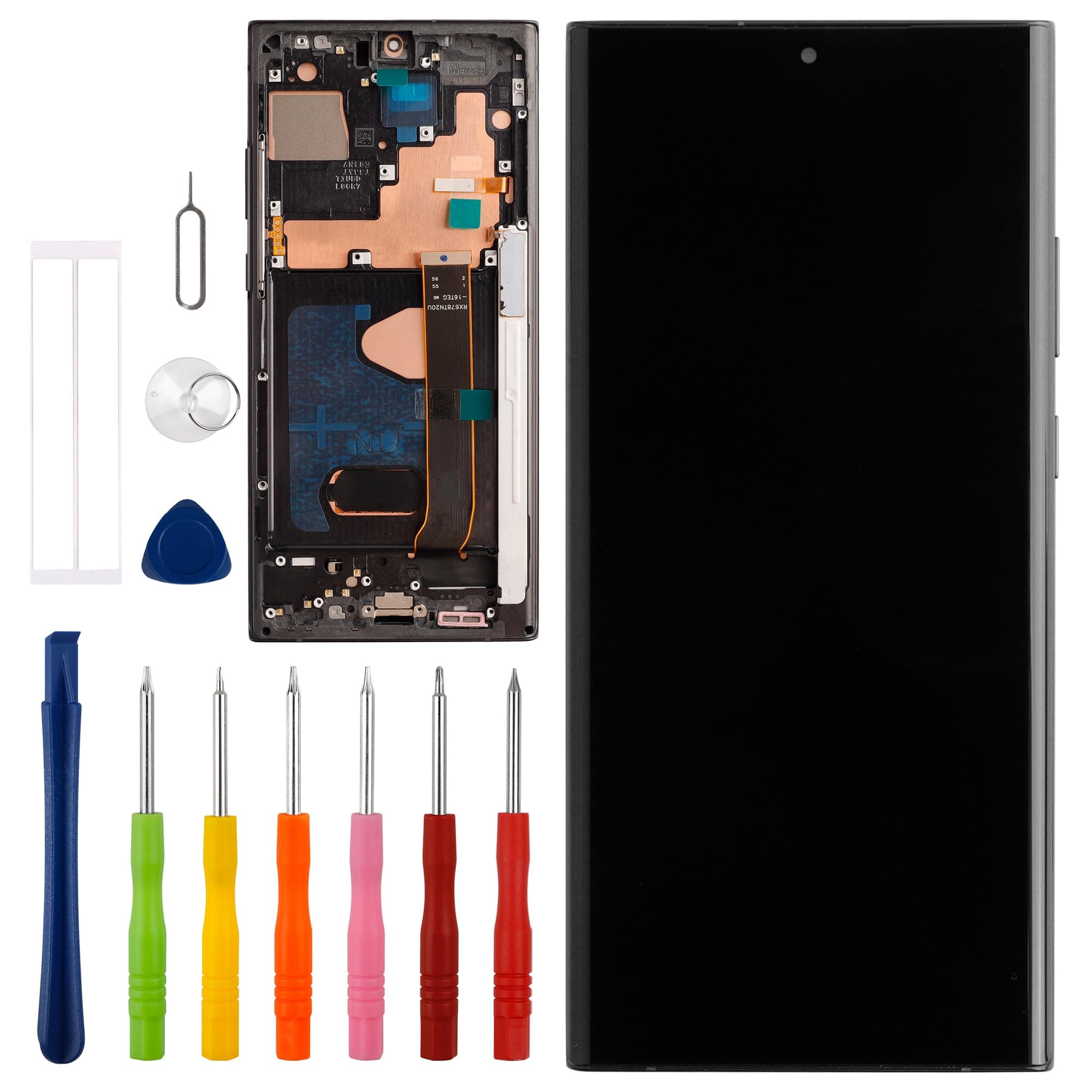 [with Frame] Vvsialeek New LCD Touch Screen Digitizer Assembly for Galaxy Note 20 Ultra [6.9 inch] SM-N985F, SM-N985F/DS with Technical Repair Tools Kit- Fingerprint Function