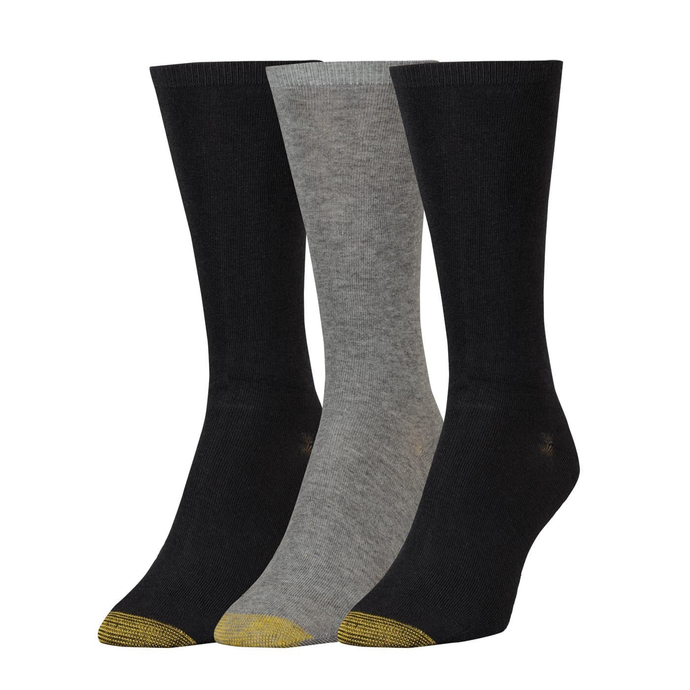 Gold Toe Women's Non-Binding Flat Knit Crew Sock 3-Pack