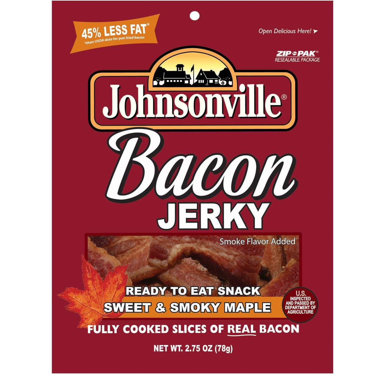 Johnsonville Sweet & Smokey Maple Bacon Jerky 2.75 Ounce Pack (3 count)
