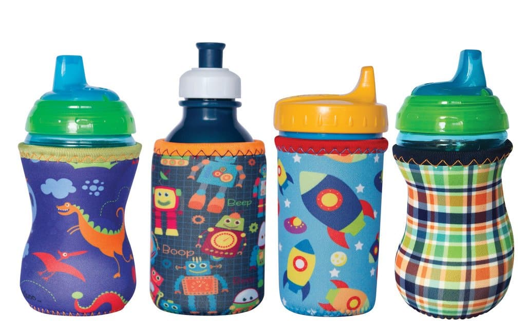 Koverz for Kids - #1 Neoprene Baby Bottle/Sippy Cup Insulator Cooler Coolie - Boys Blue 4-Pack