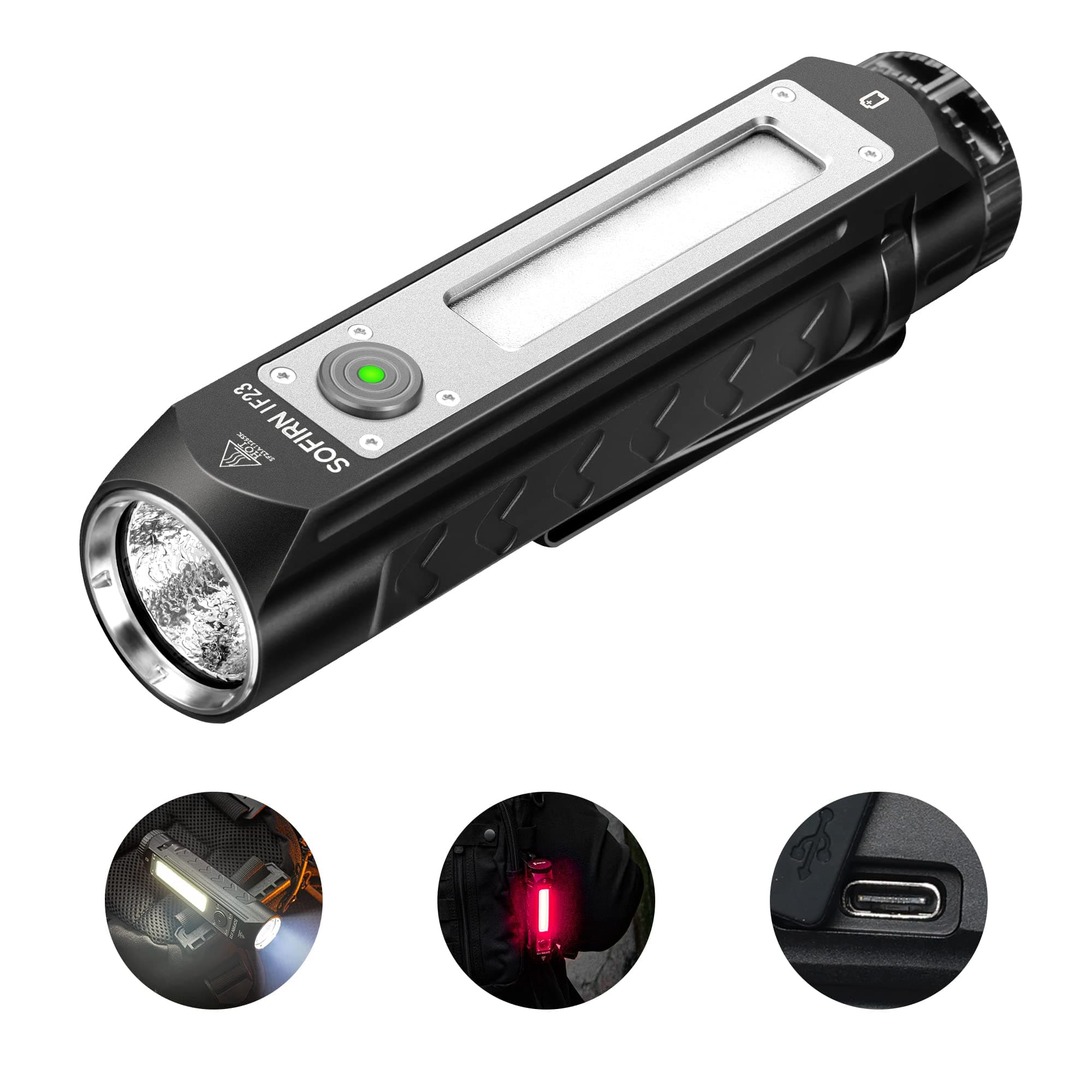 CSTEBOKE Rechargeable Flashlights High Lumens, Sofirn IF23 4000lm Super Bright Flashlight, EDC Flashlight, Led Flashlight, Emergency Flashlights for Home, RGB Magnetic Flashlight