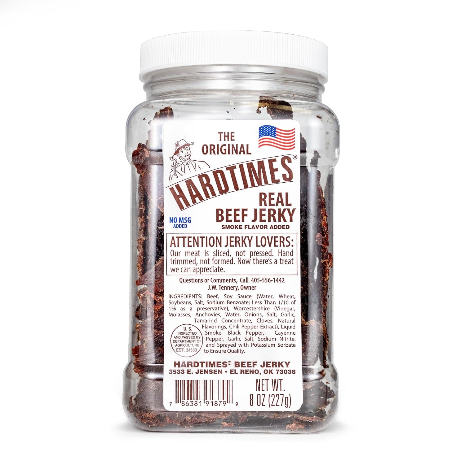 Hardtimes Handcrafted Beef Jerky - Original Flavor - 8 oz. Jar
