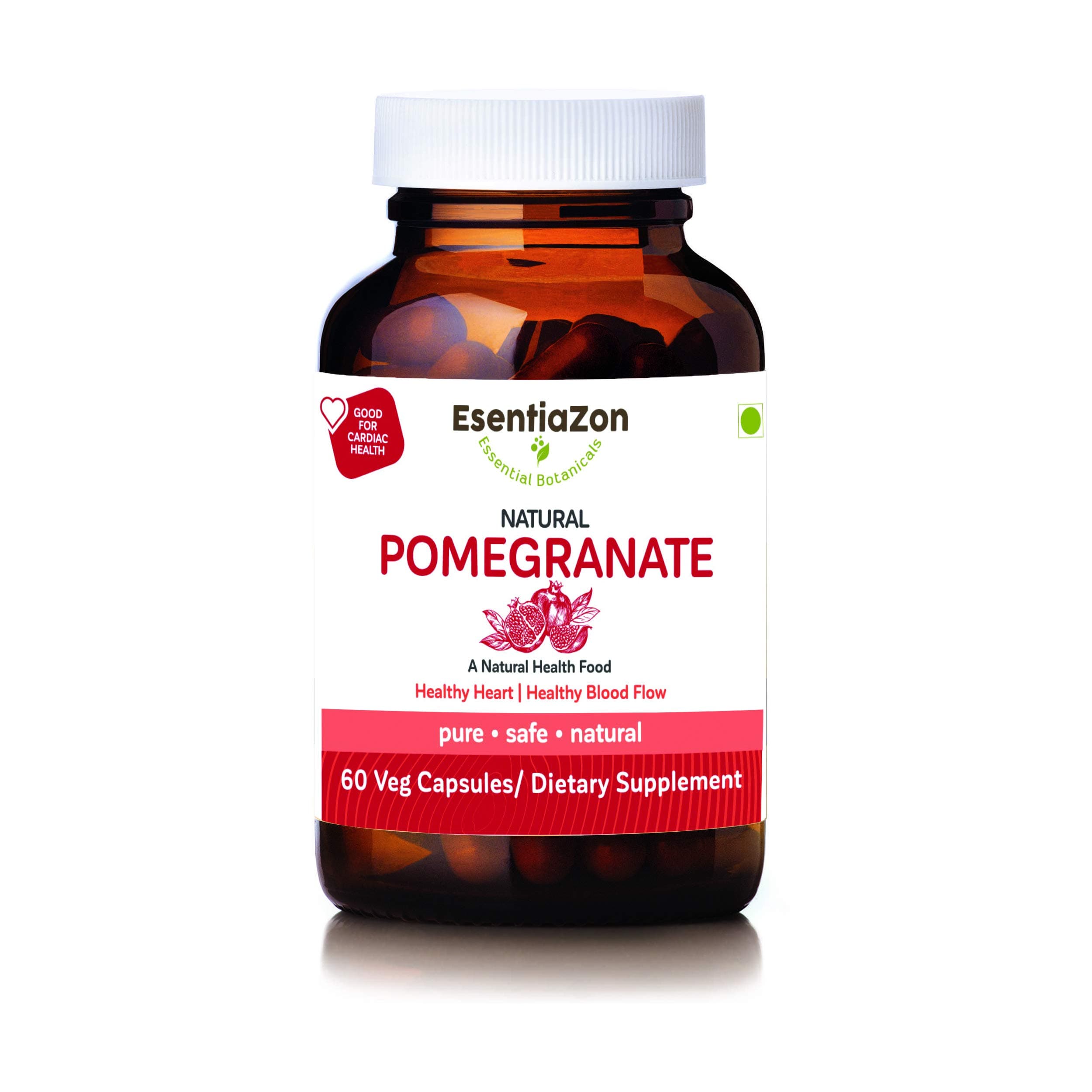EsentiaZon Natural Pomegranate Extract Supplement - 60 Veg Capsules