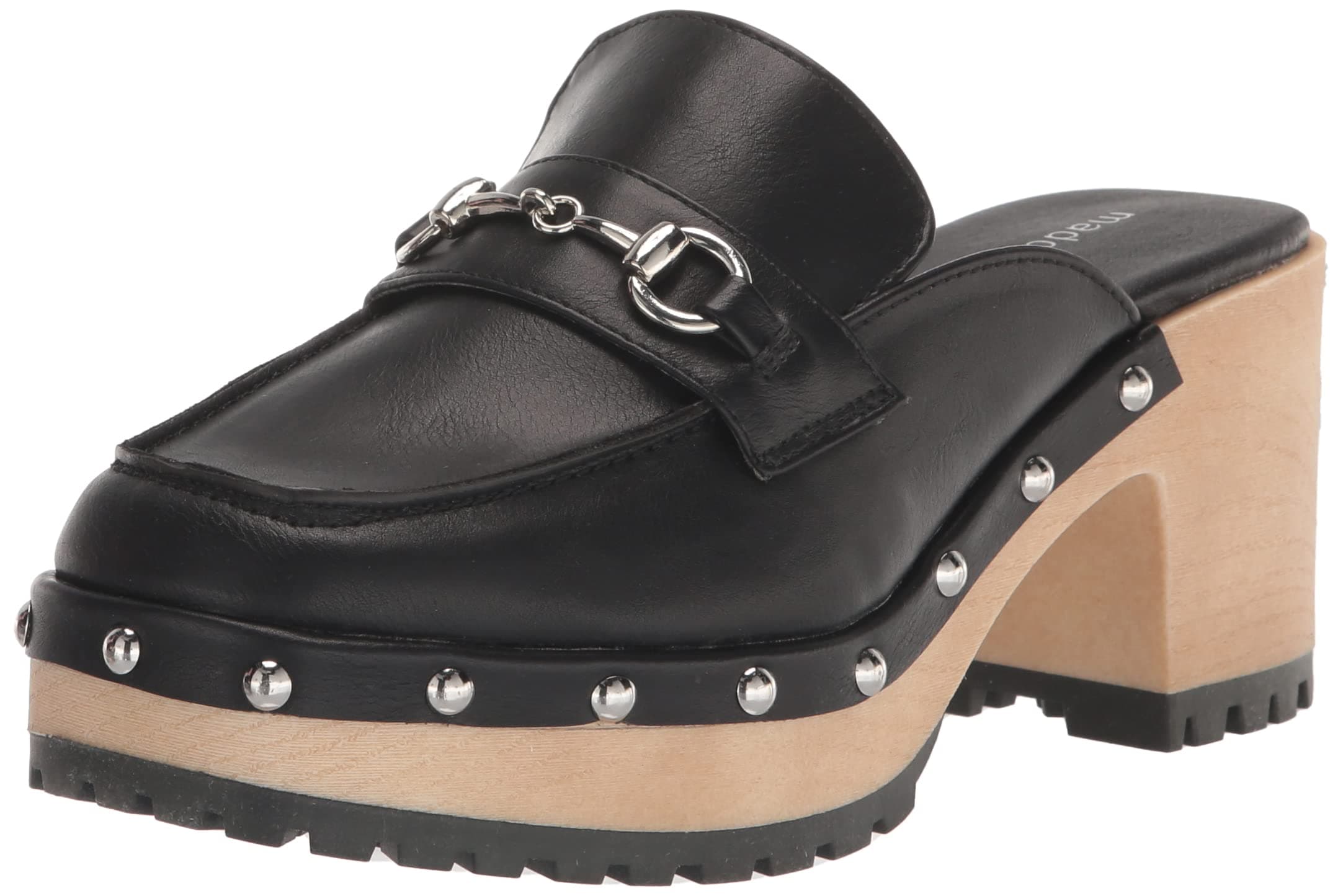 Madden Girl Women's Susan Clog, Black Smooth, 7