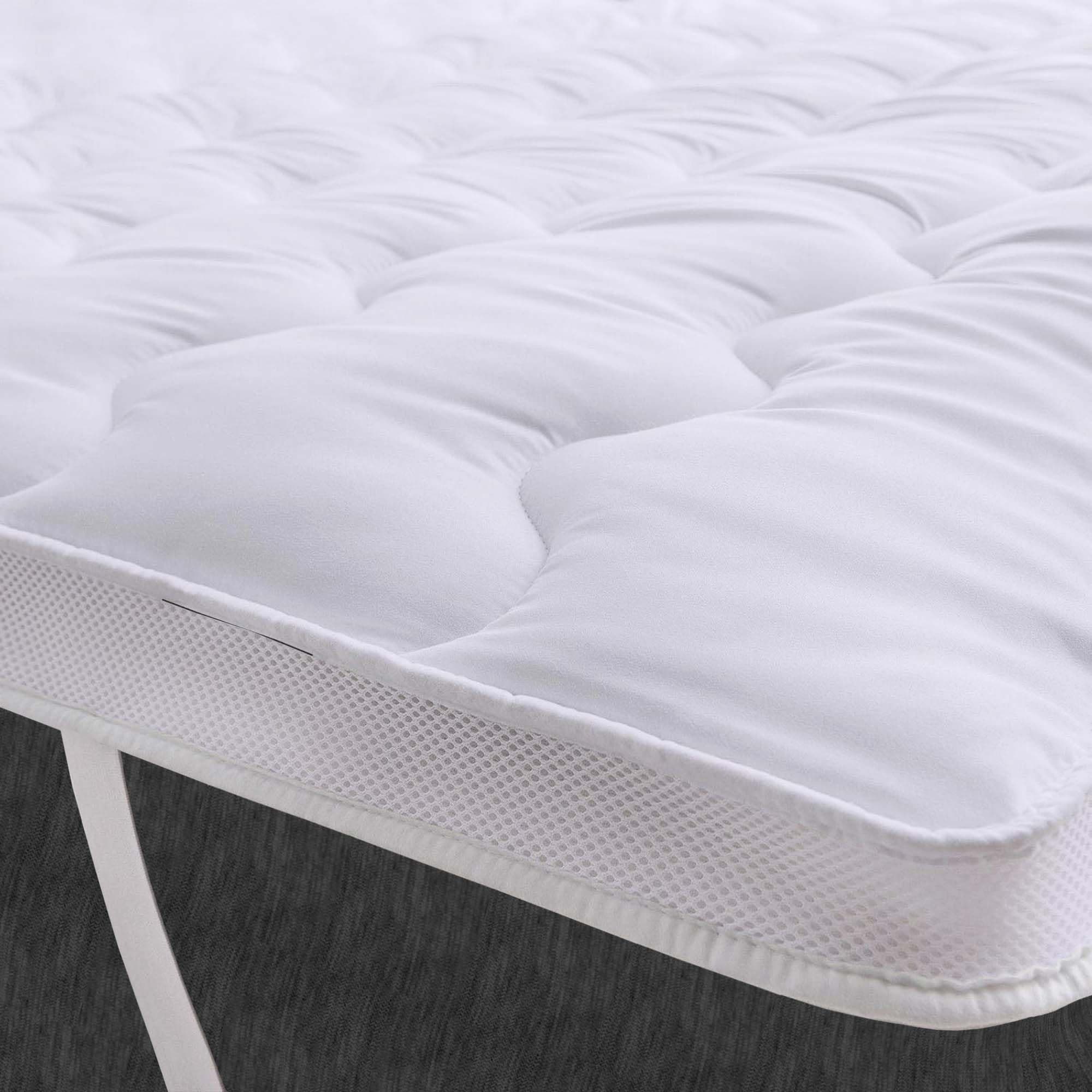 Luxury Air Flow Extra Thick Mattress Topper Small Double Bed Soft Touch Microfibre Hollowfiber Filling Mattress Topper Small Double Bed – Machine Washable 4FT Bed Pad